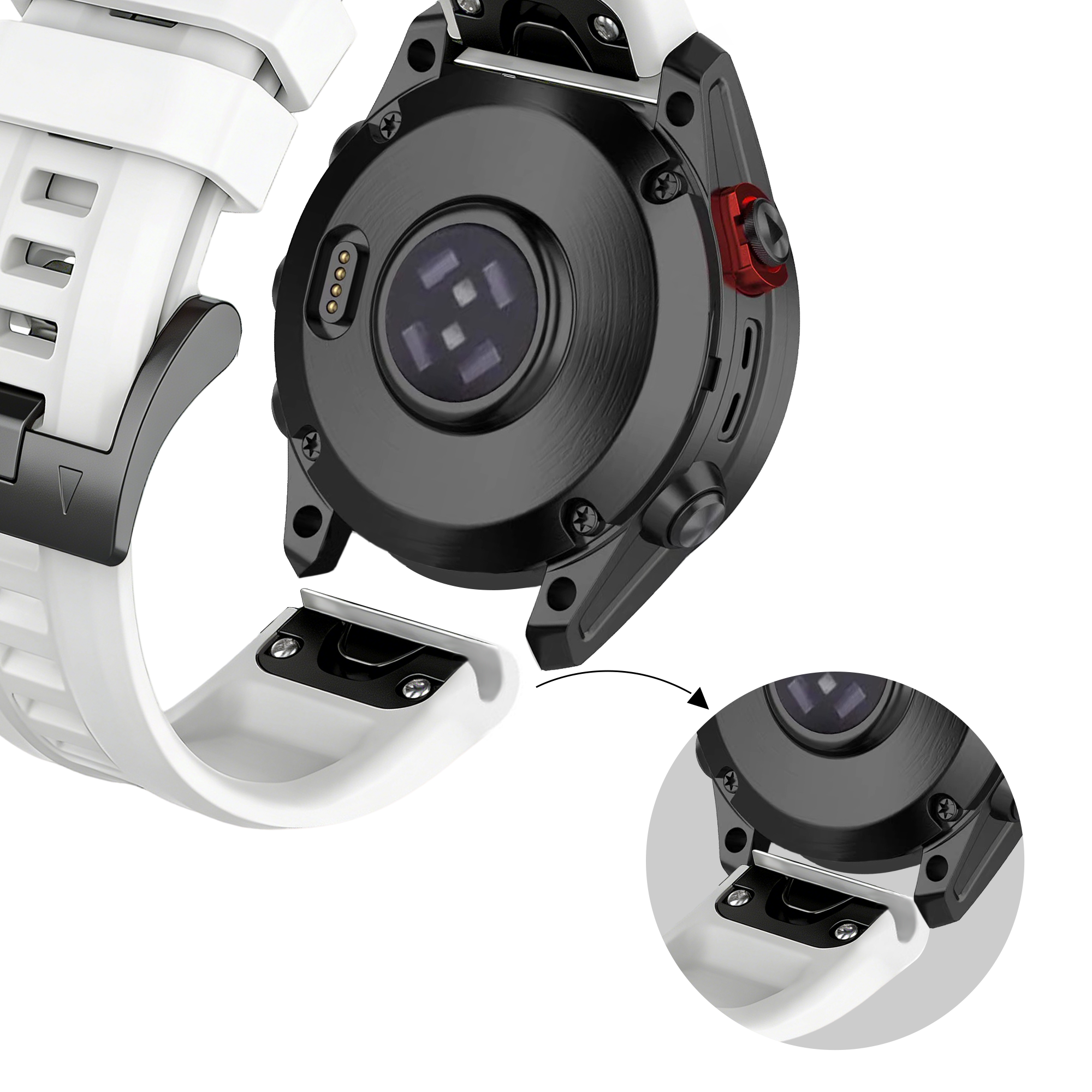 Bandz Garmin Forerunner 955 Silicone Strap 'Classic' (White)