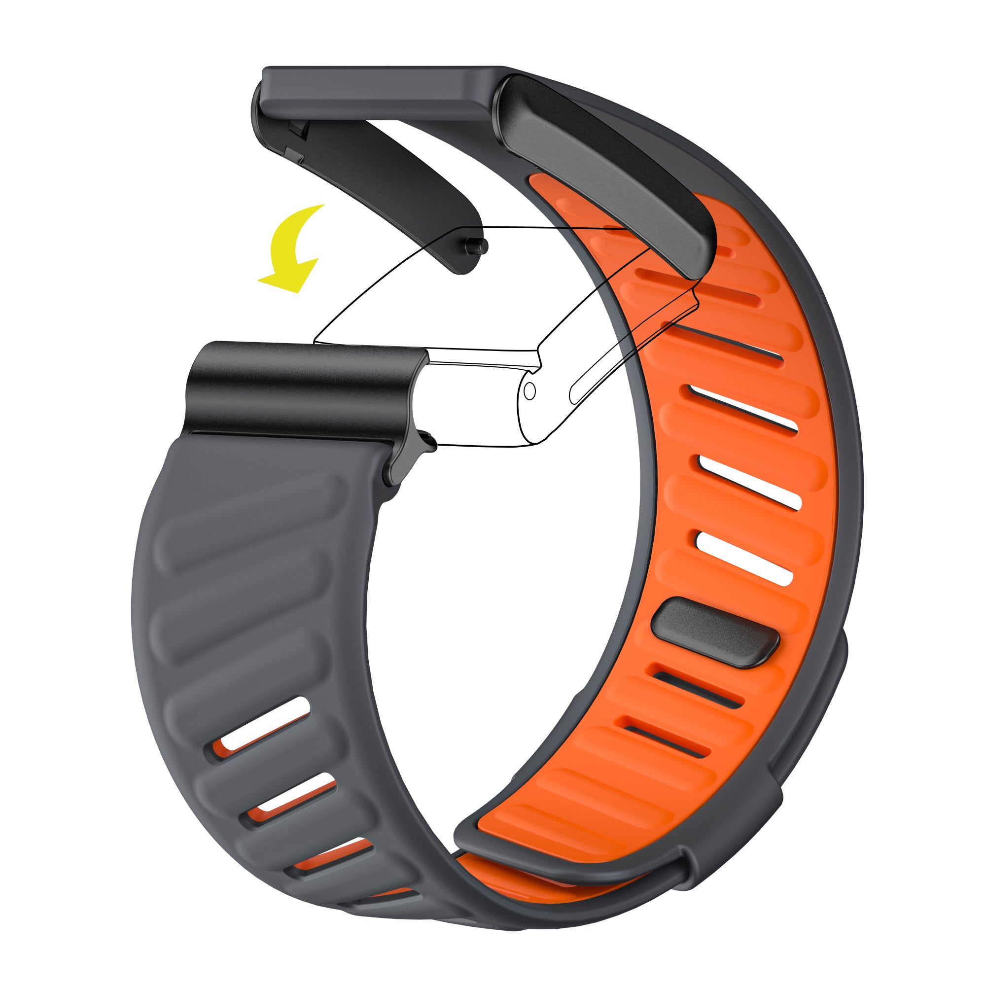 Whoop 4.0 Sport Strap (Dark Grey/Orange)