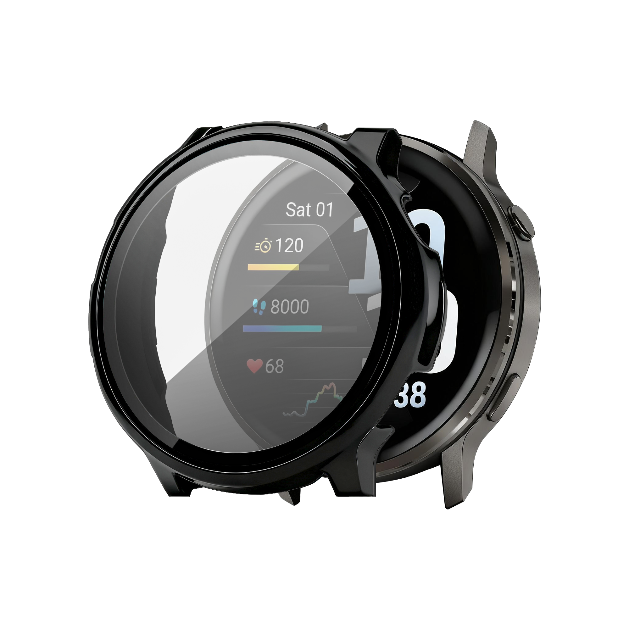 Bandz Garmin Venu 4 - 45mm PC Cover with Glass (Black)