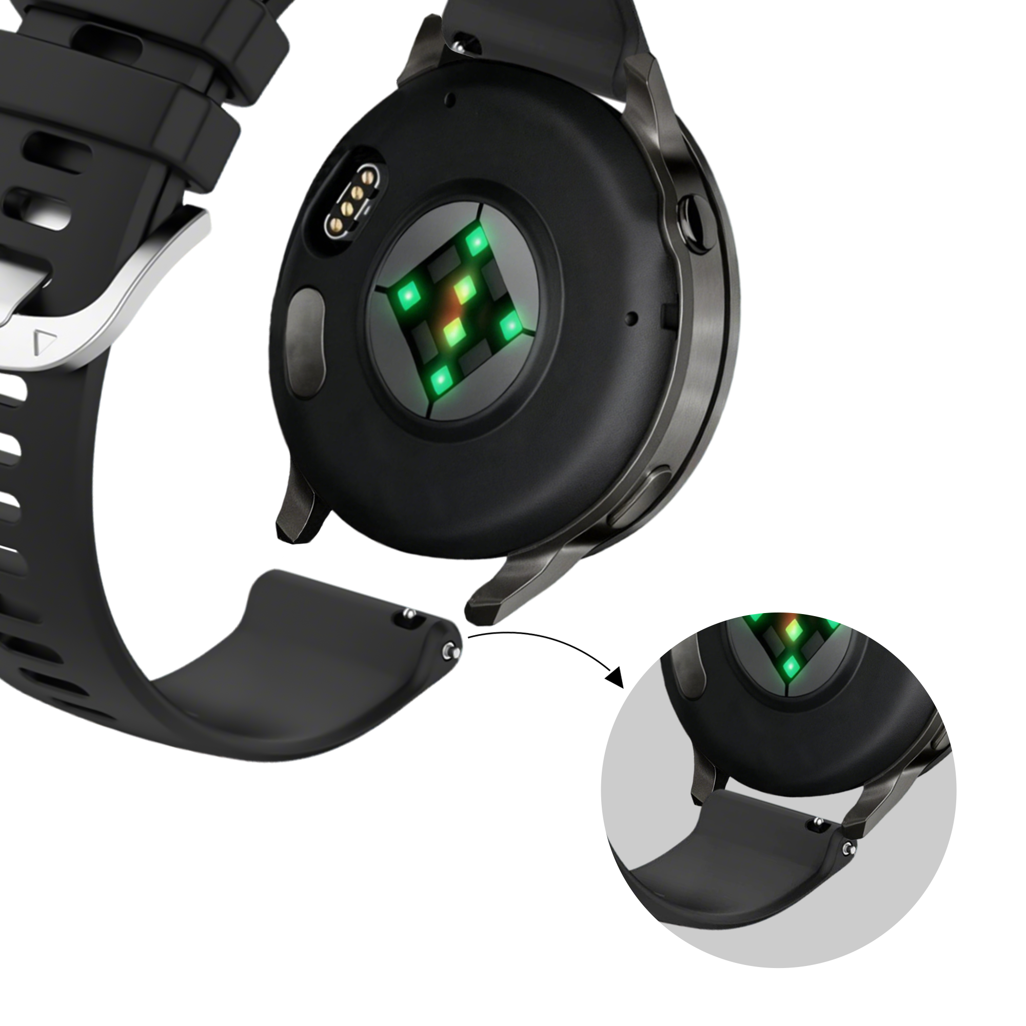 Bandz Garmin Vivomove 3s Silicone Strap 'Classic' (Black)