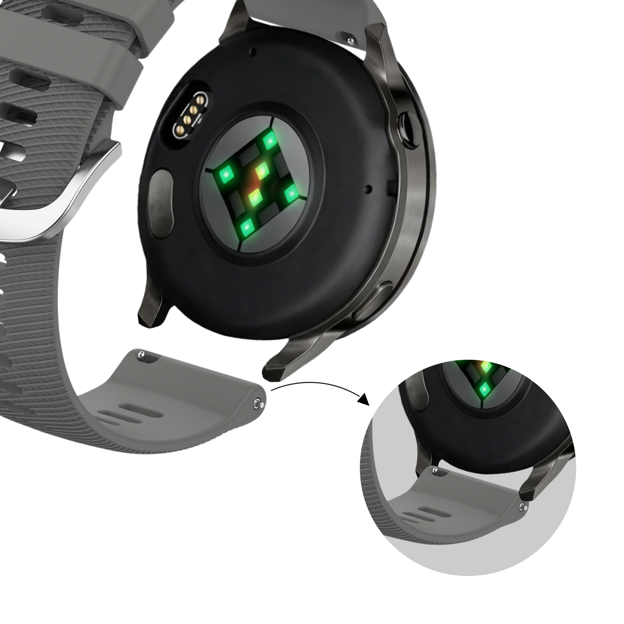 Bandz Garmin Venu 2s Silicone Strap 'Deluxe' (Dark Grey)