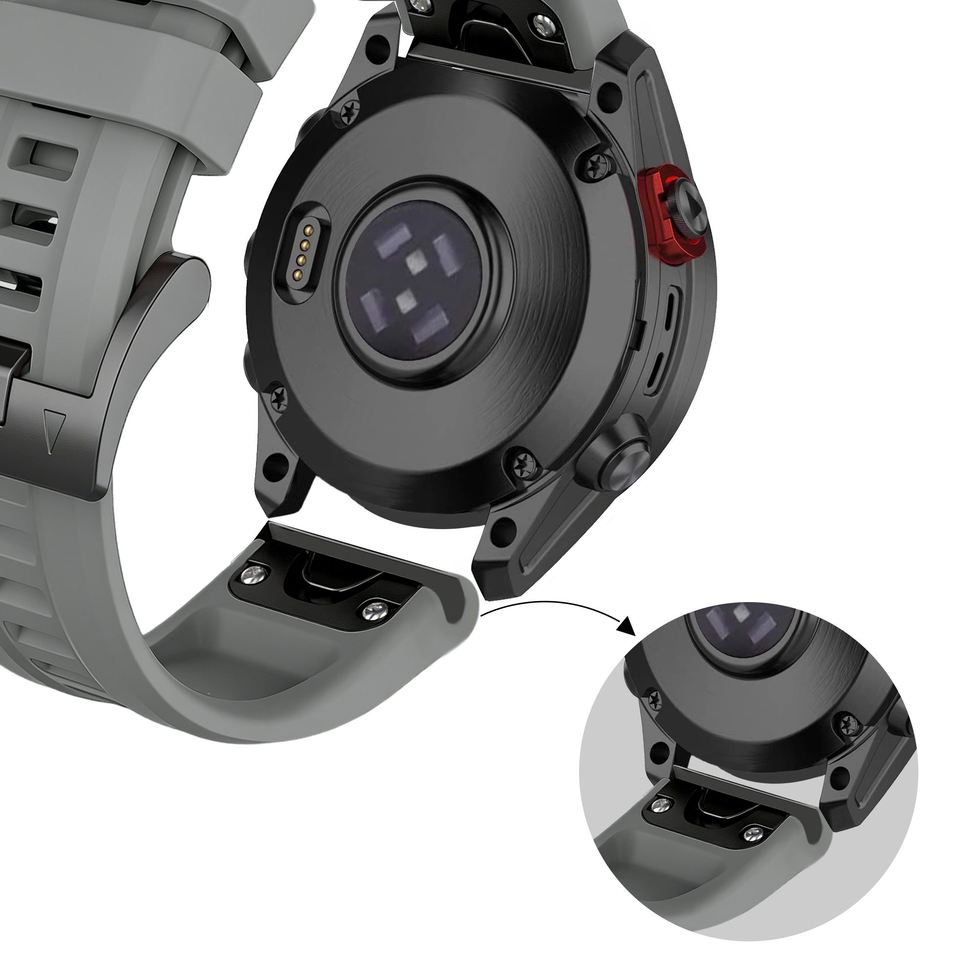 Bandz Garmin Forerunner 955 Silicone Strap 'Classic' (Grey)