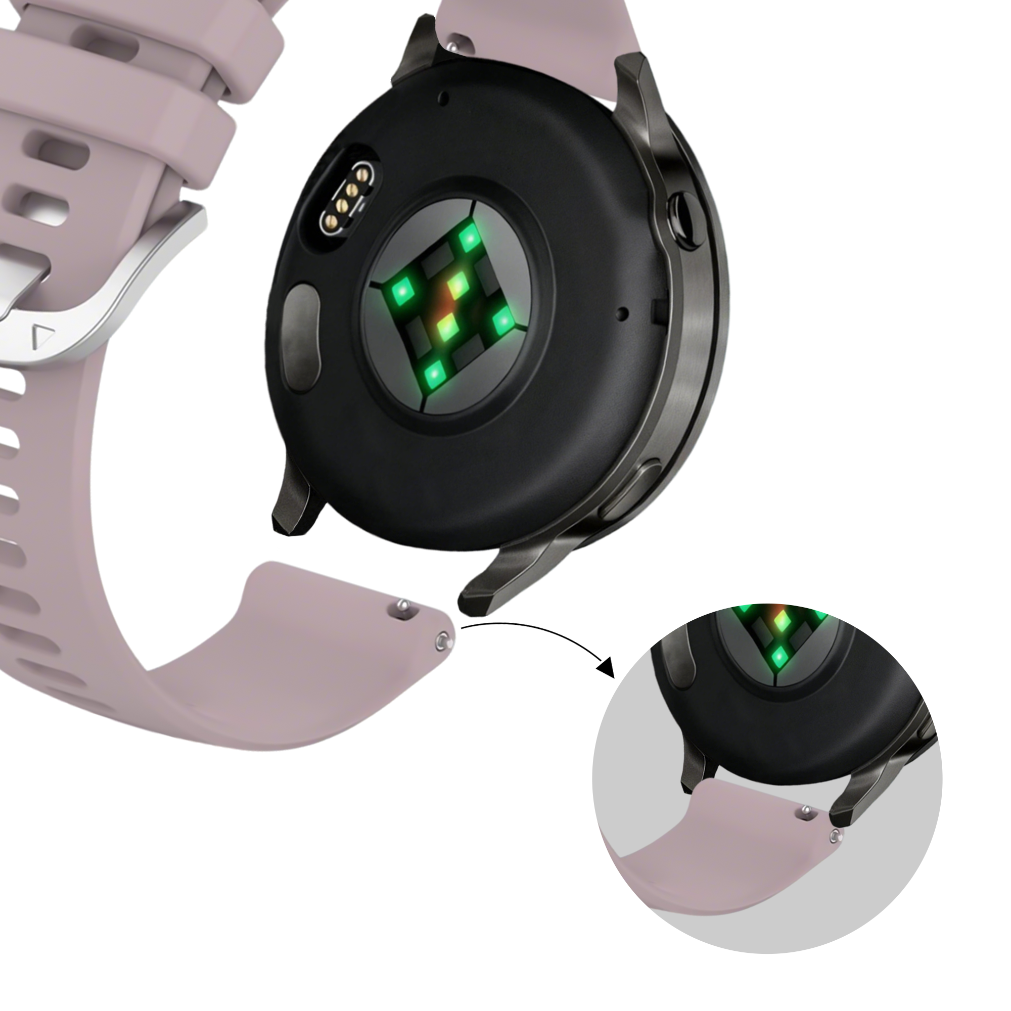 Bandz Garmin Vivomove 3s Silicone Strap 'Classic' (Lavender)