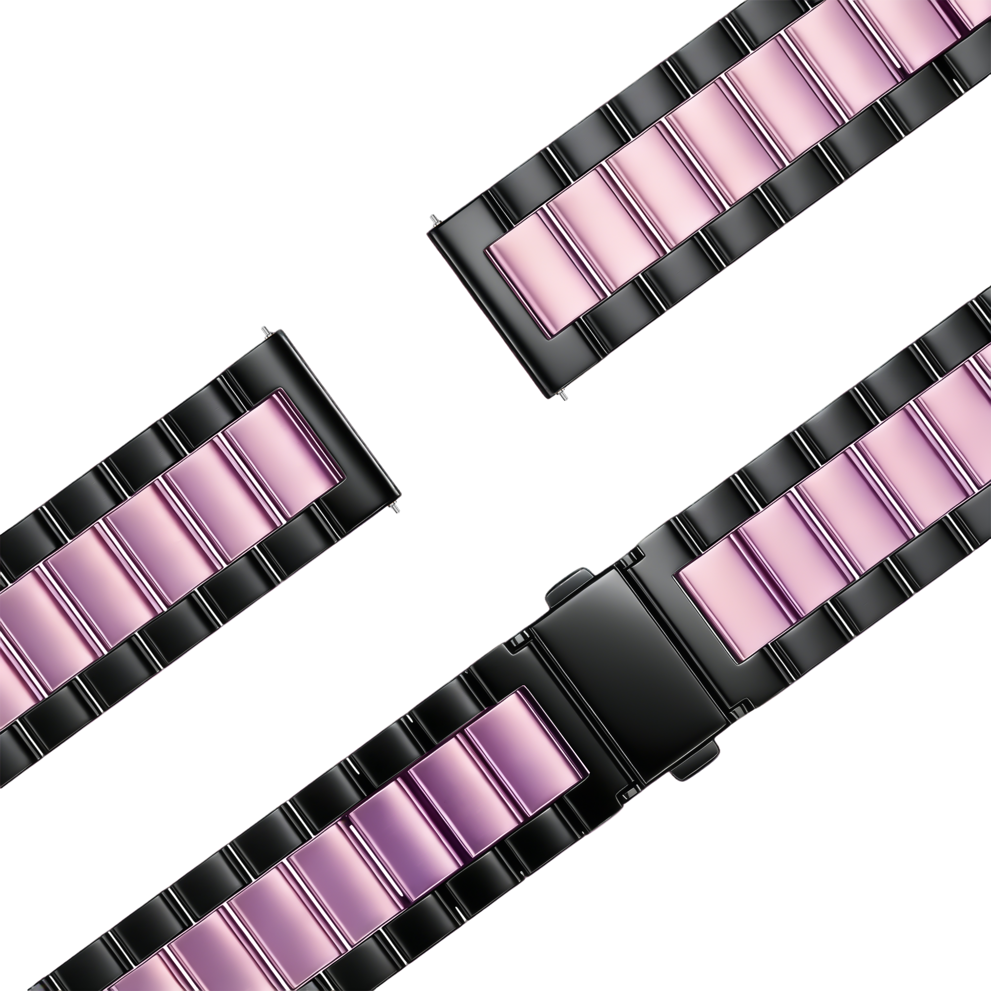 Bandz Garmin Venu SQ 2 Steel Strap 'Classic' (Black/Pink)