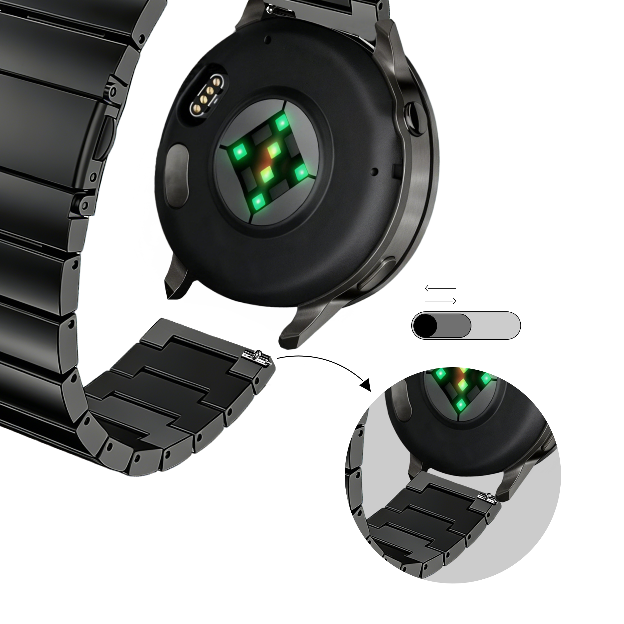 Bandz Garmin Venu 3 Steel Strap 'One Bead' (Black)