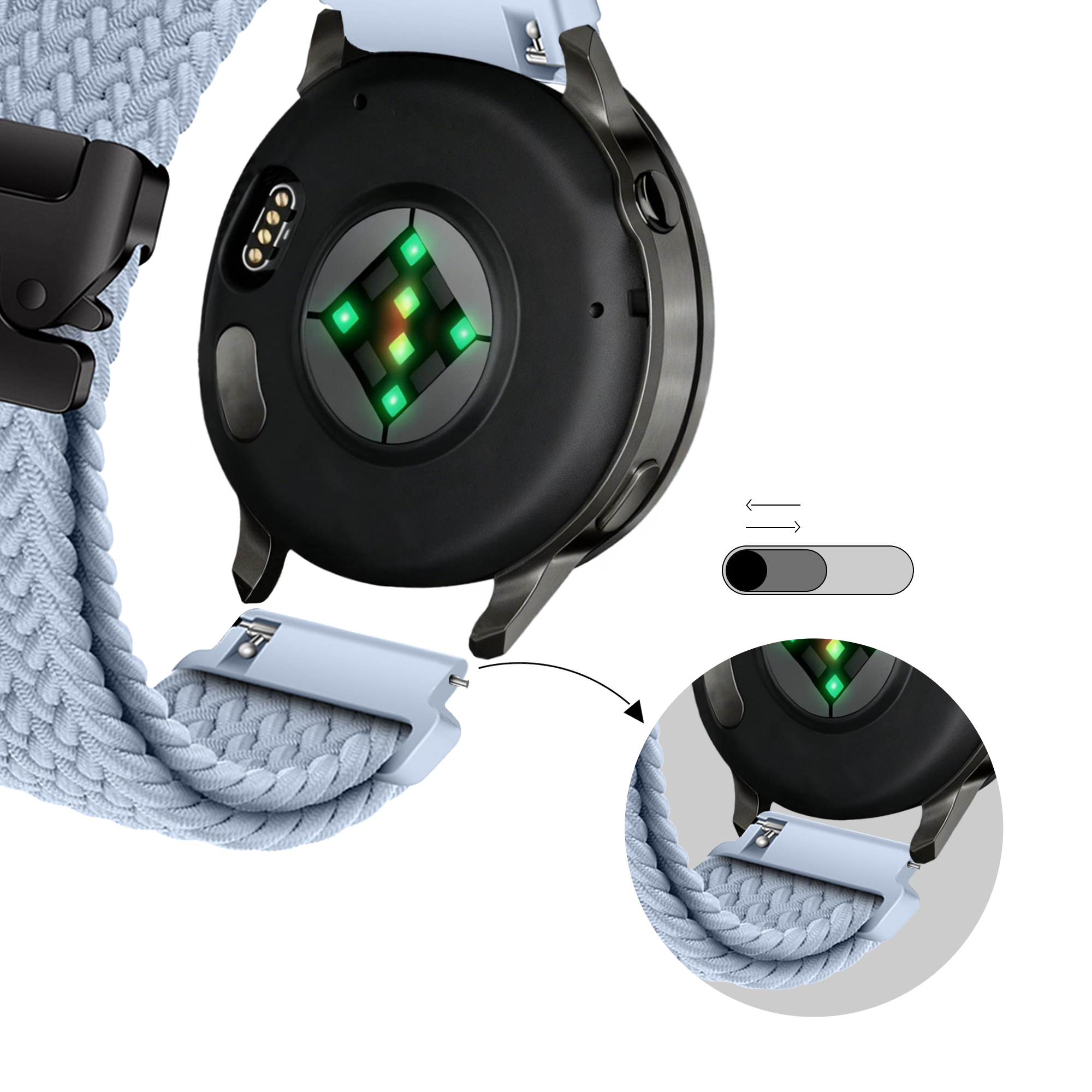 Bandz Garmin Venu 4 - 41mm Braided Strap 'Parachute' (Light Blue)