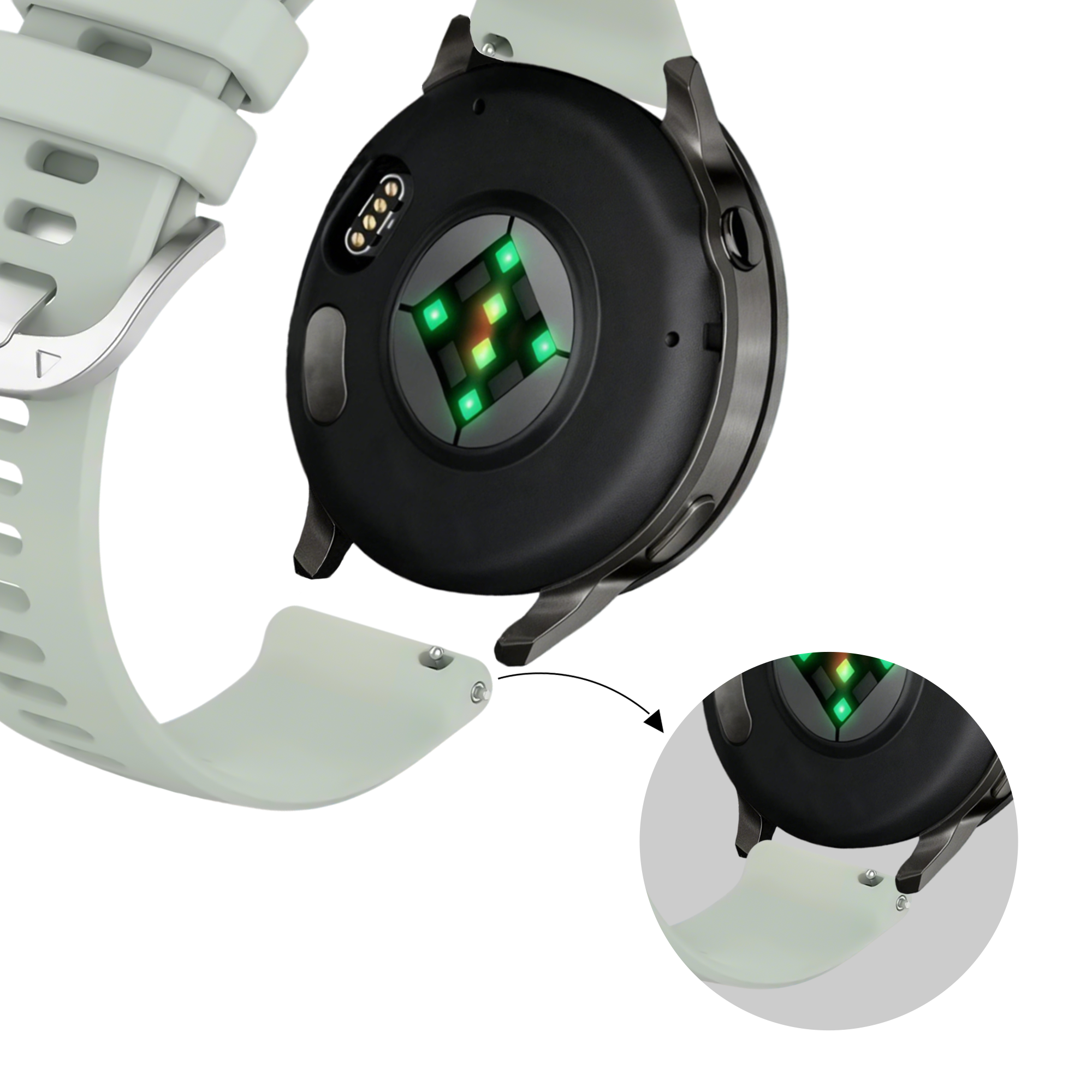 Bandz Garmin Vivoactive 4s Silicone Strap 'Classic' (Light Green)