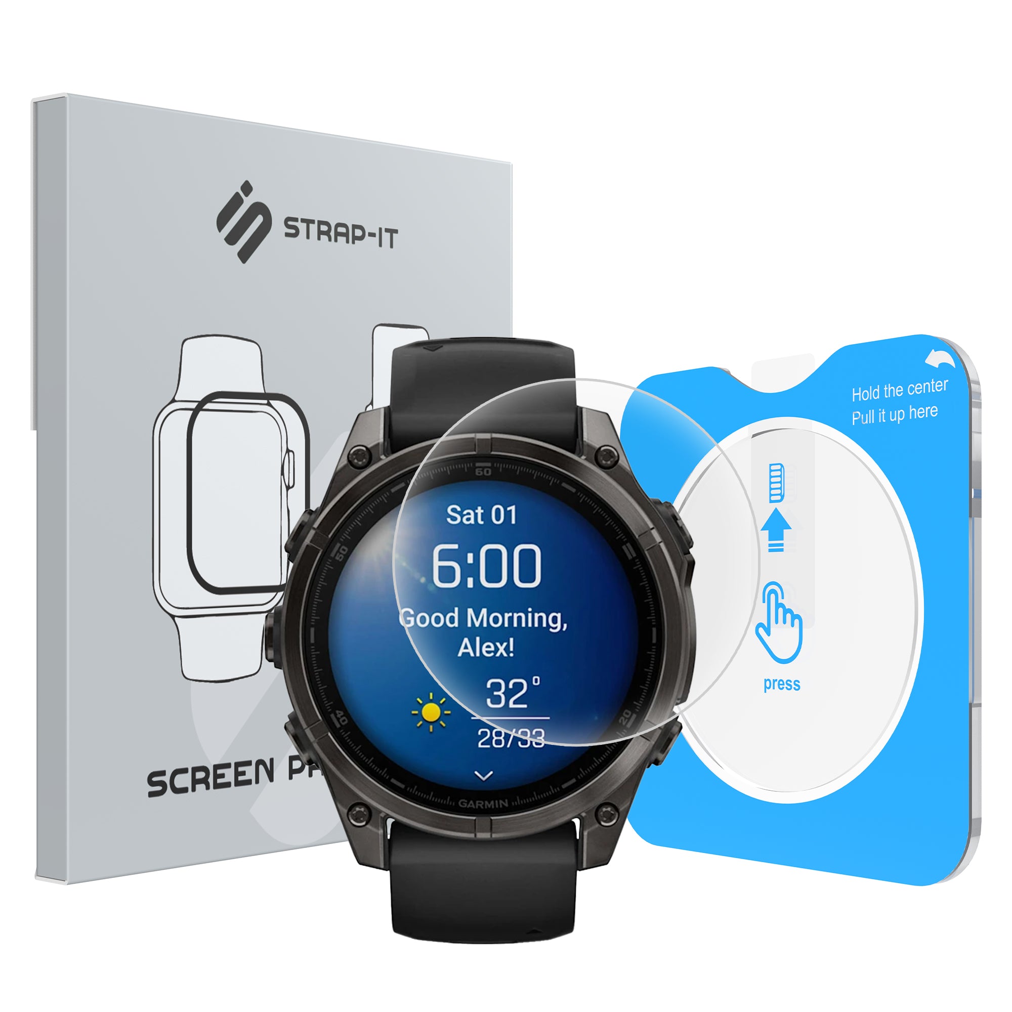 Screenprotector with One-Click Tool - Garmin Fenix 8 - 47mm