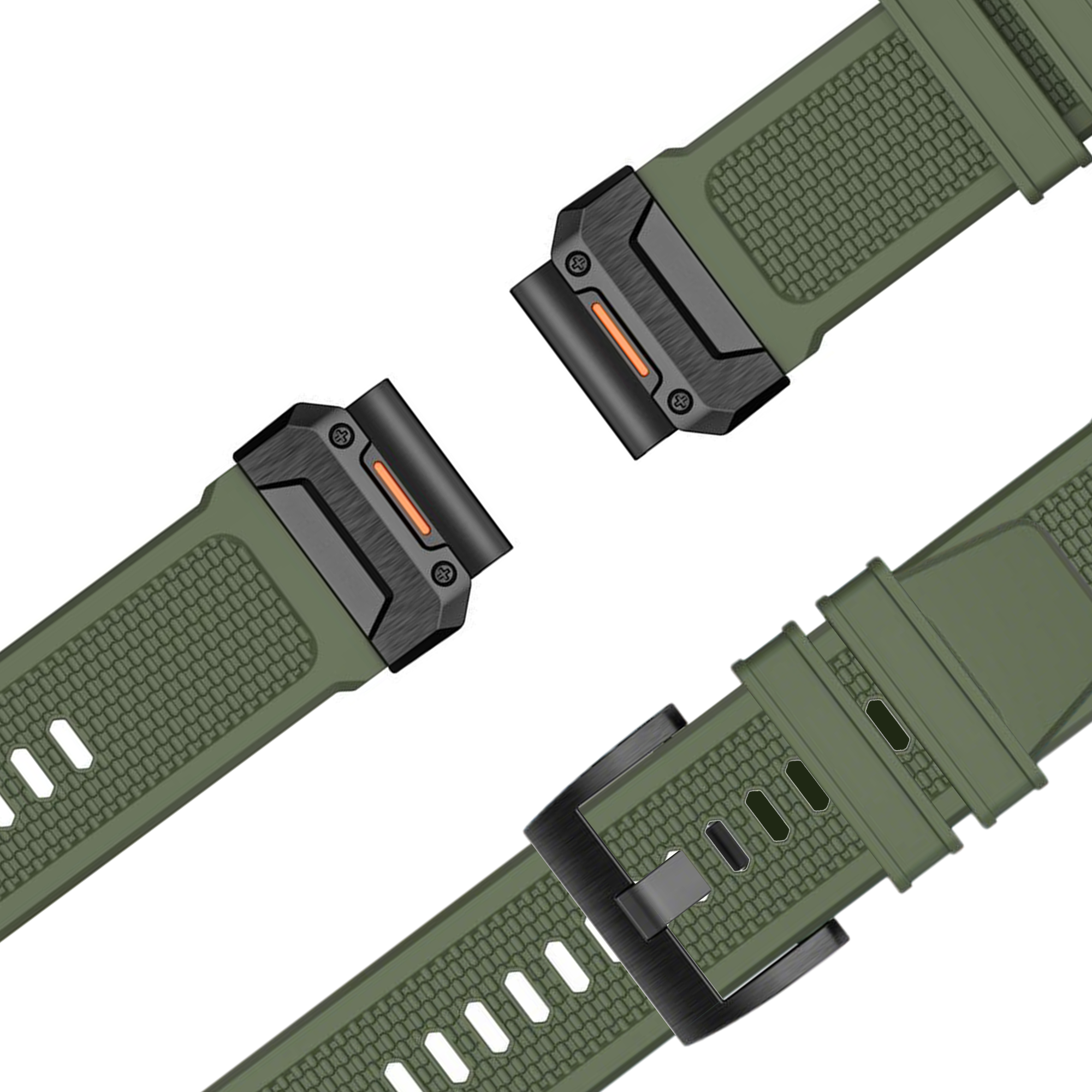 Bandz Garmin Fenix 8 - 51mm Silicone Strap 'Explorer' (Green)
