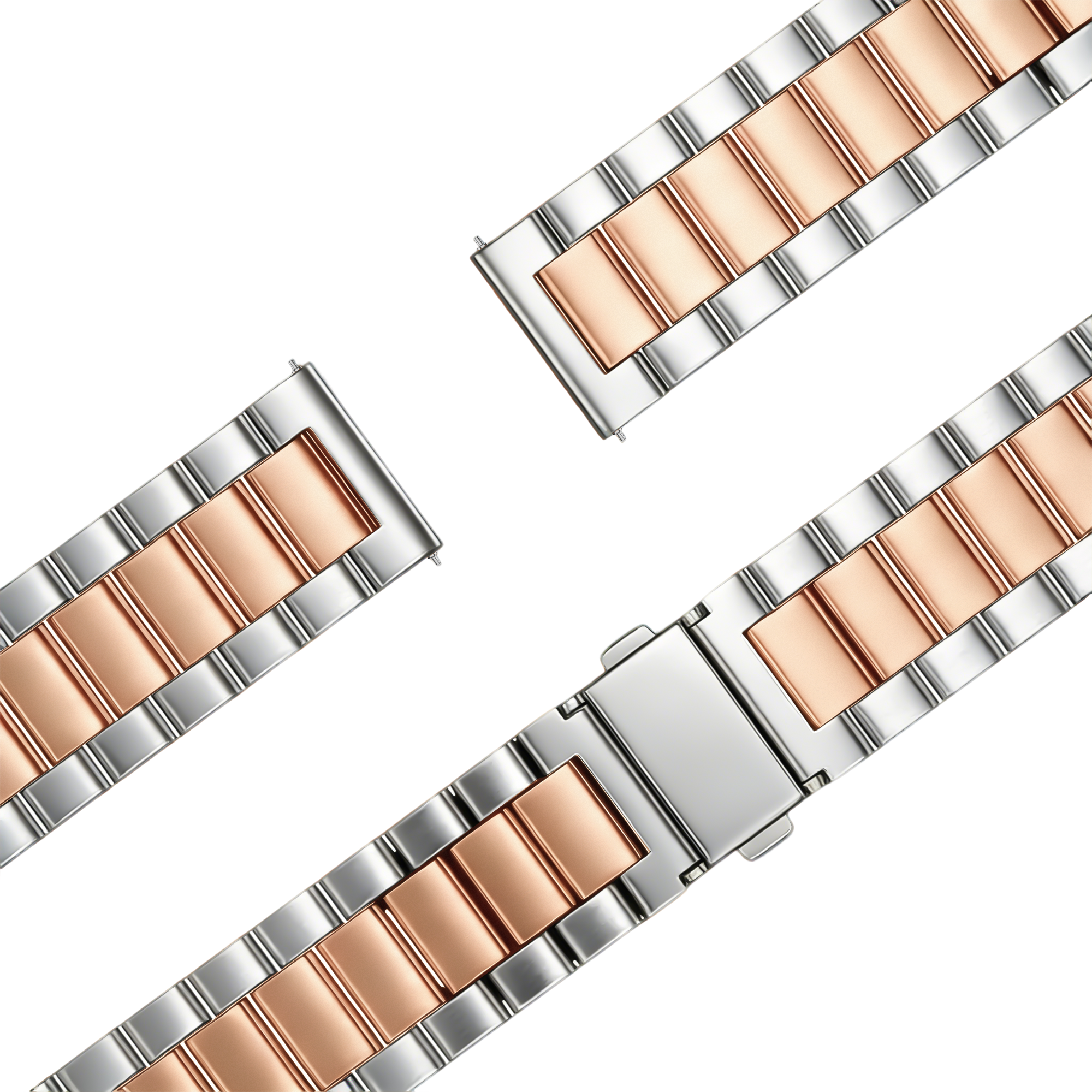 Bandz Garmin Vivomove Luxe Steel Strap 'Classic' (Silver/Rose Gold)