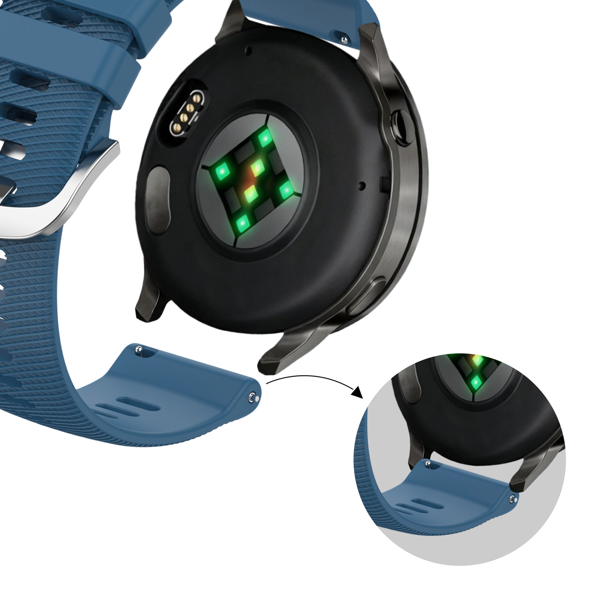 Bandz Garmin Venu 2s Silicone Strap 'Deluxe' (Blue)