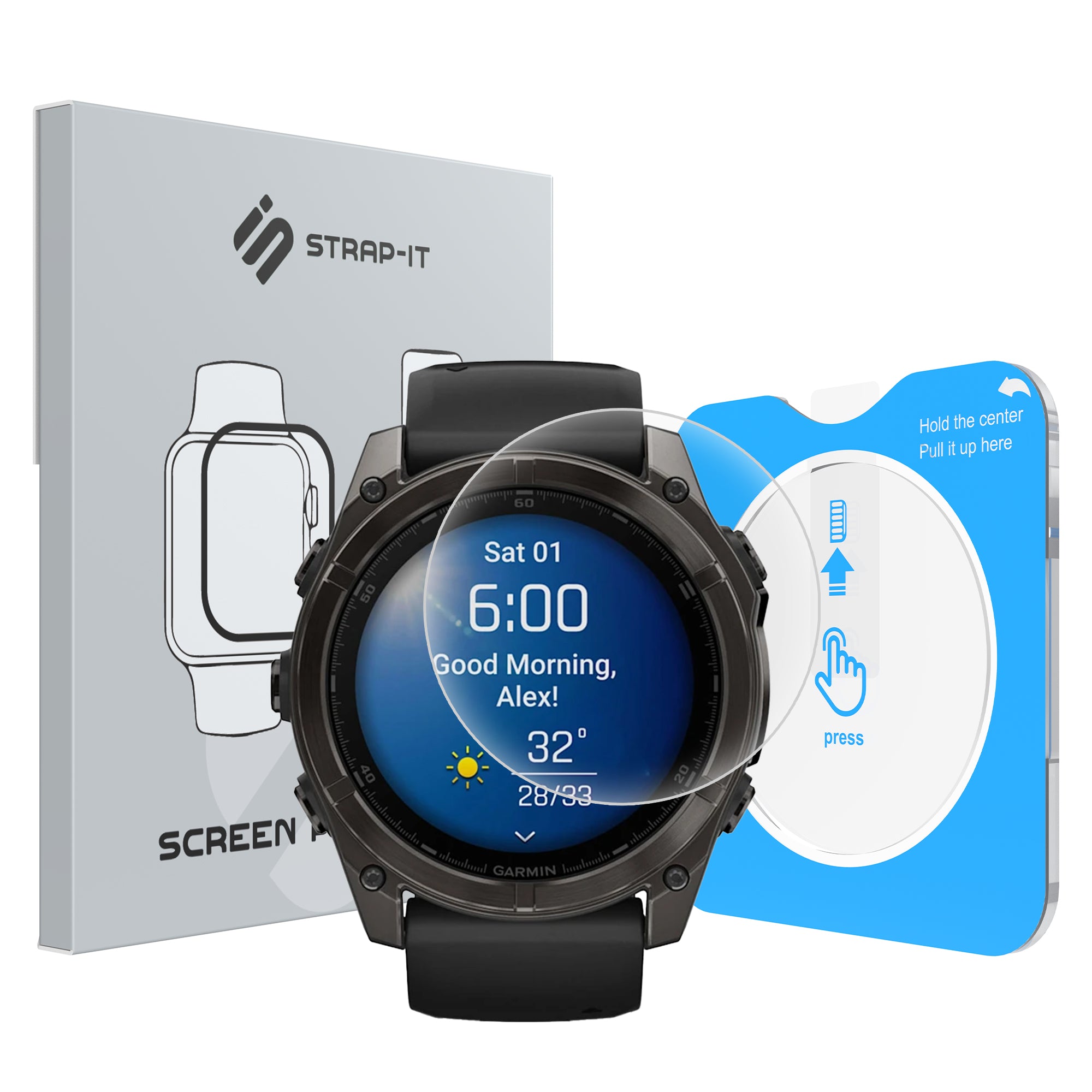 Screenprotector with One-Click Tool - Garmin Fenix 8 - 51mm
