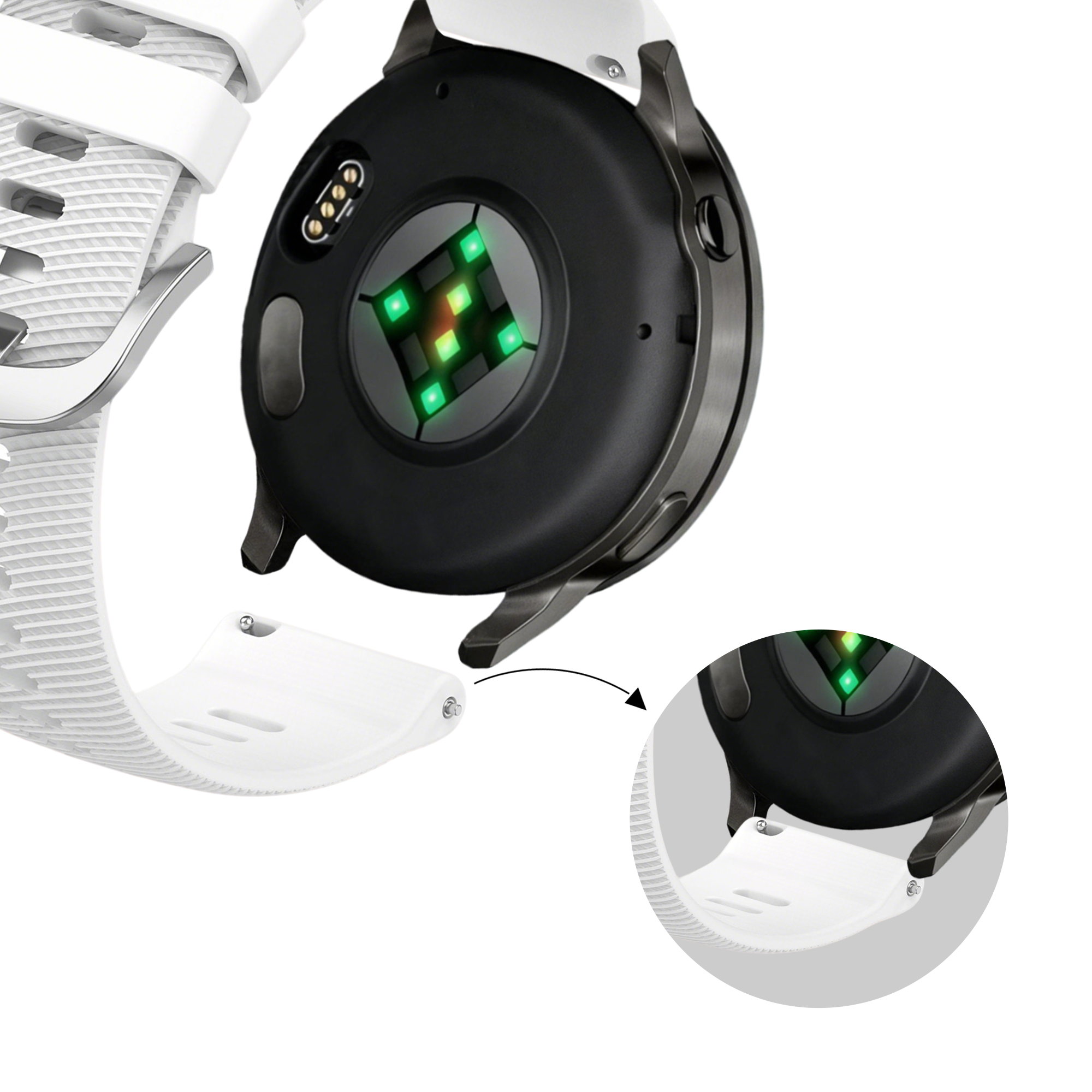 Bandz Garmin Venu 2s Silicone Strap 'Deluxe' (White)