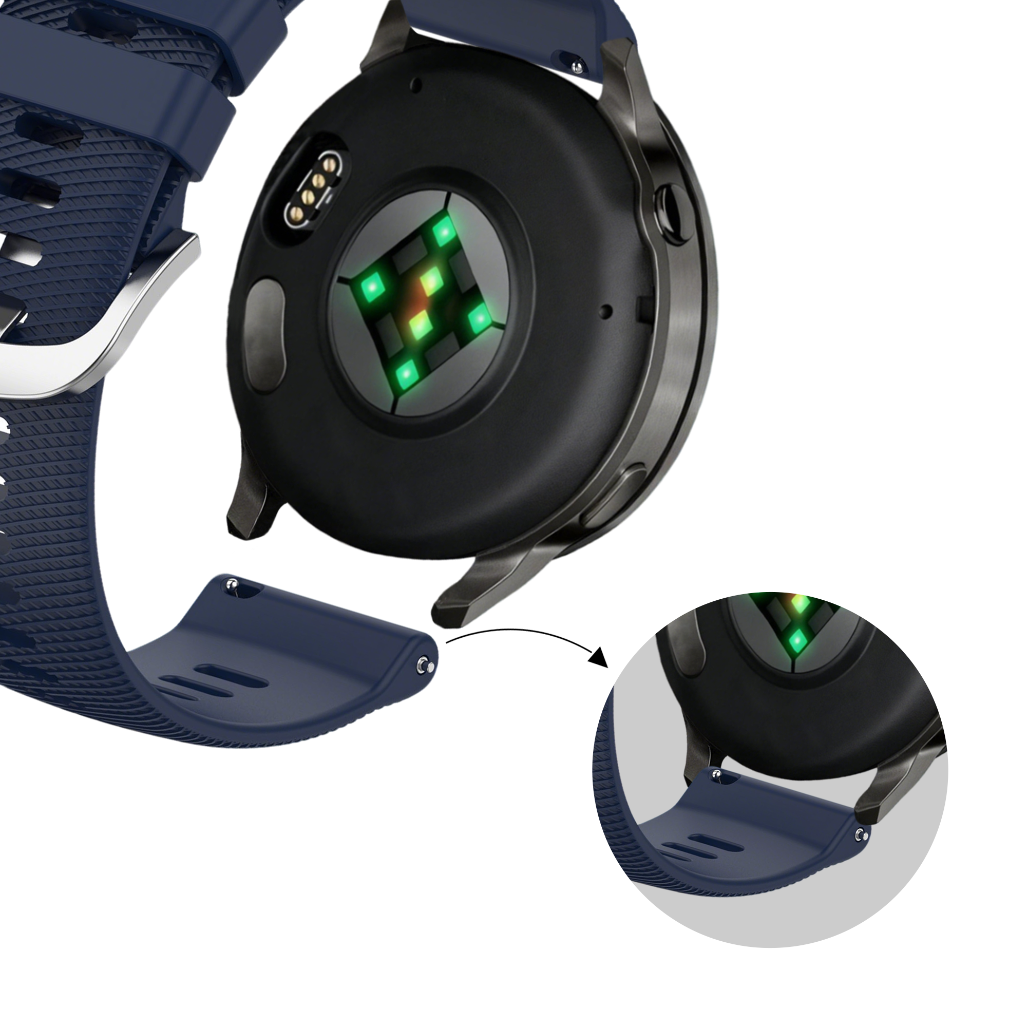 Bandz Garmin Venu 2s Silicone Strap 'Deluxe' (Dark Blue)