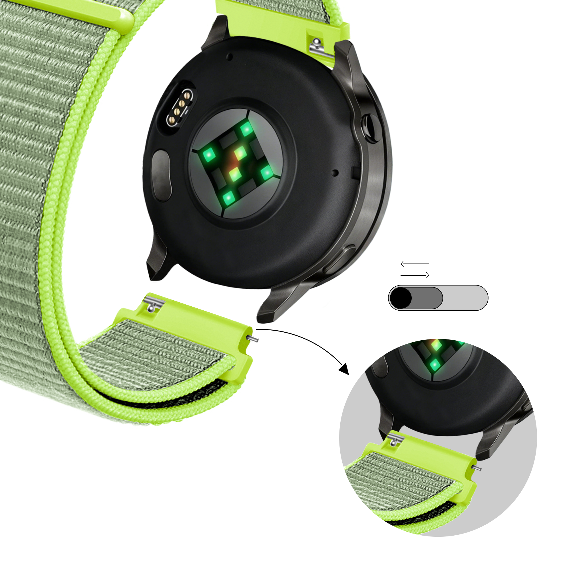 Bandz Garmin Venu 2s Nylon Loop Strap (Flash Yellow)