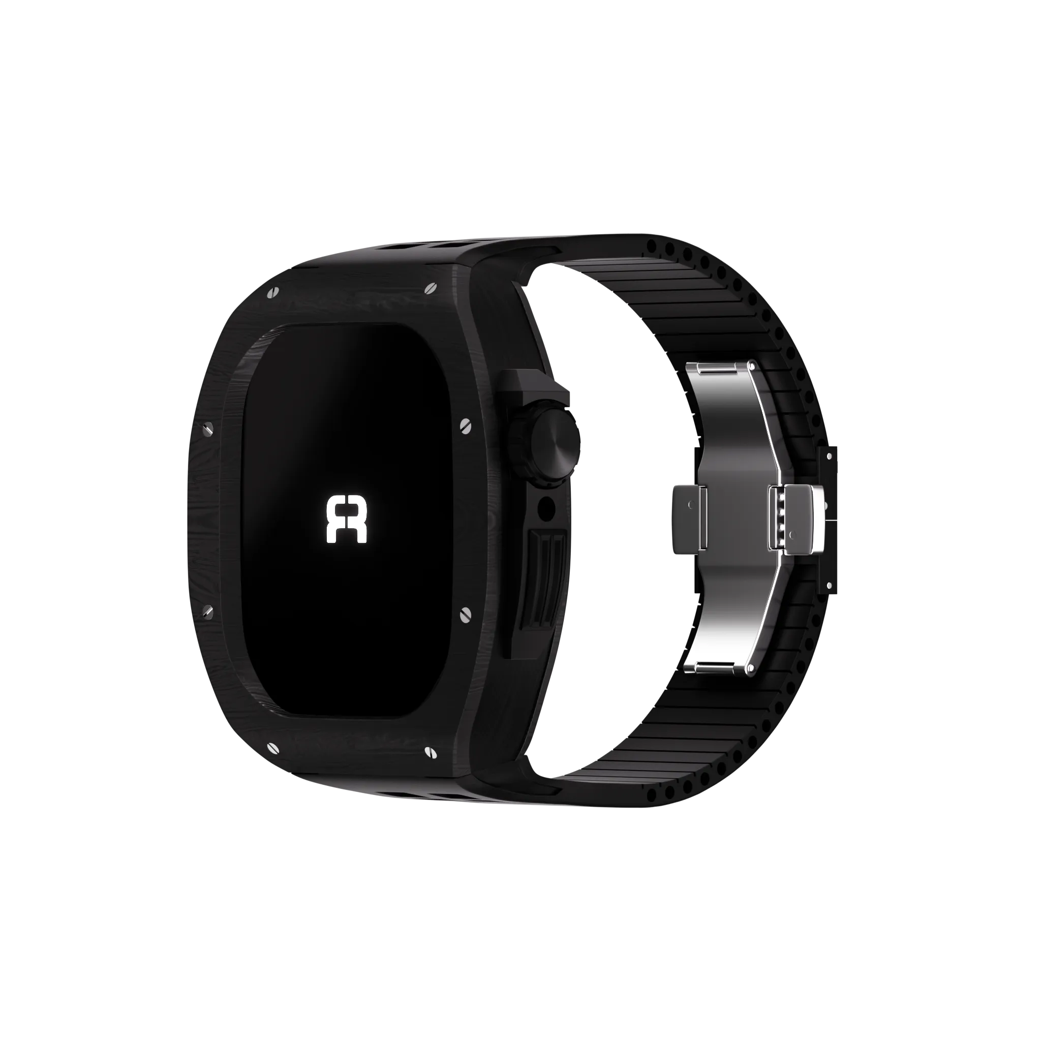 Reqior Apple Watch 45mm Polymer Case with Rubber Strap (Carbon Black)