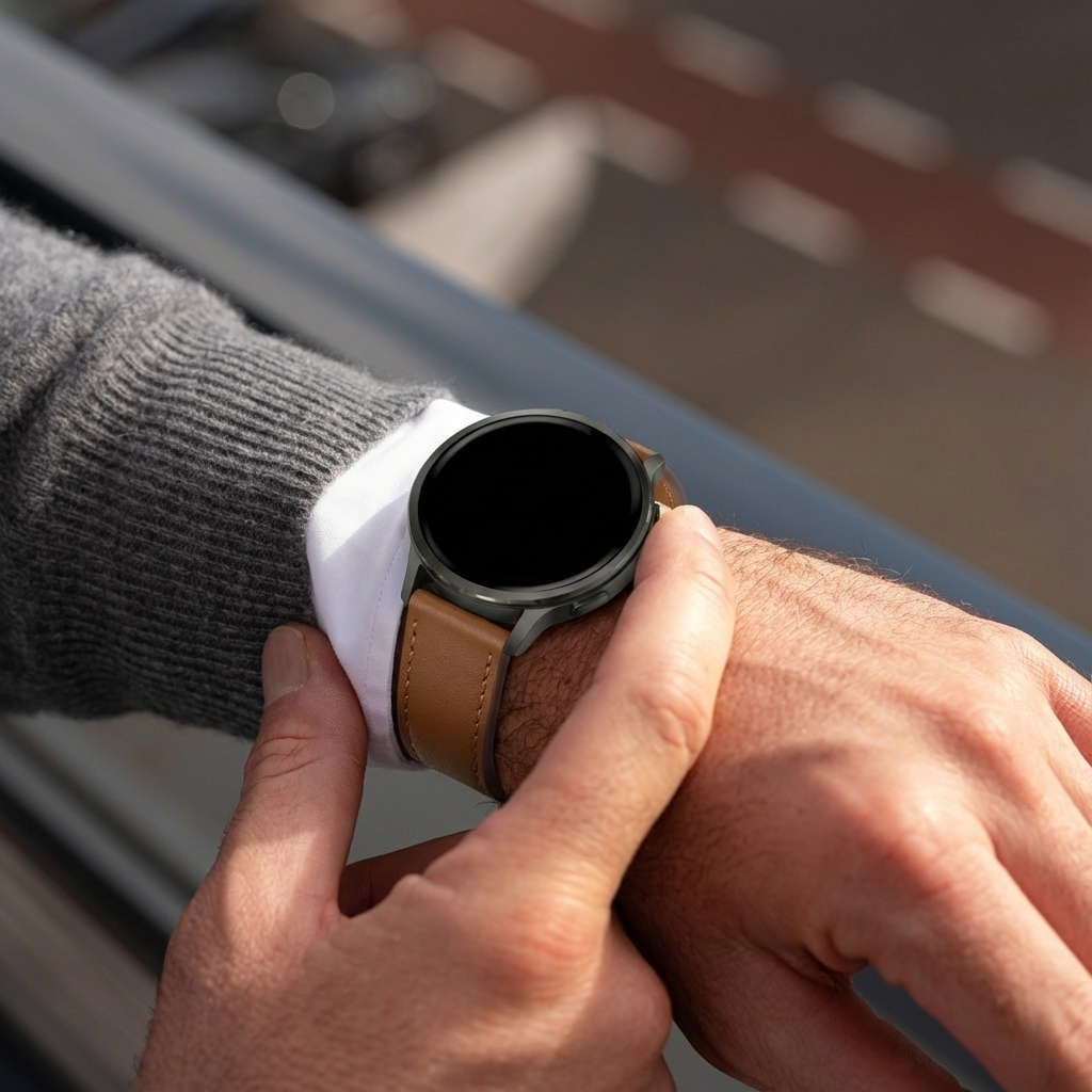 Bandz Garmin Forerunner 645 Leather Strap 'Deluxe' (Brown)