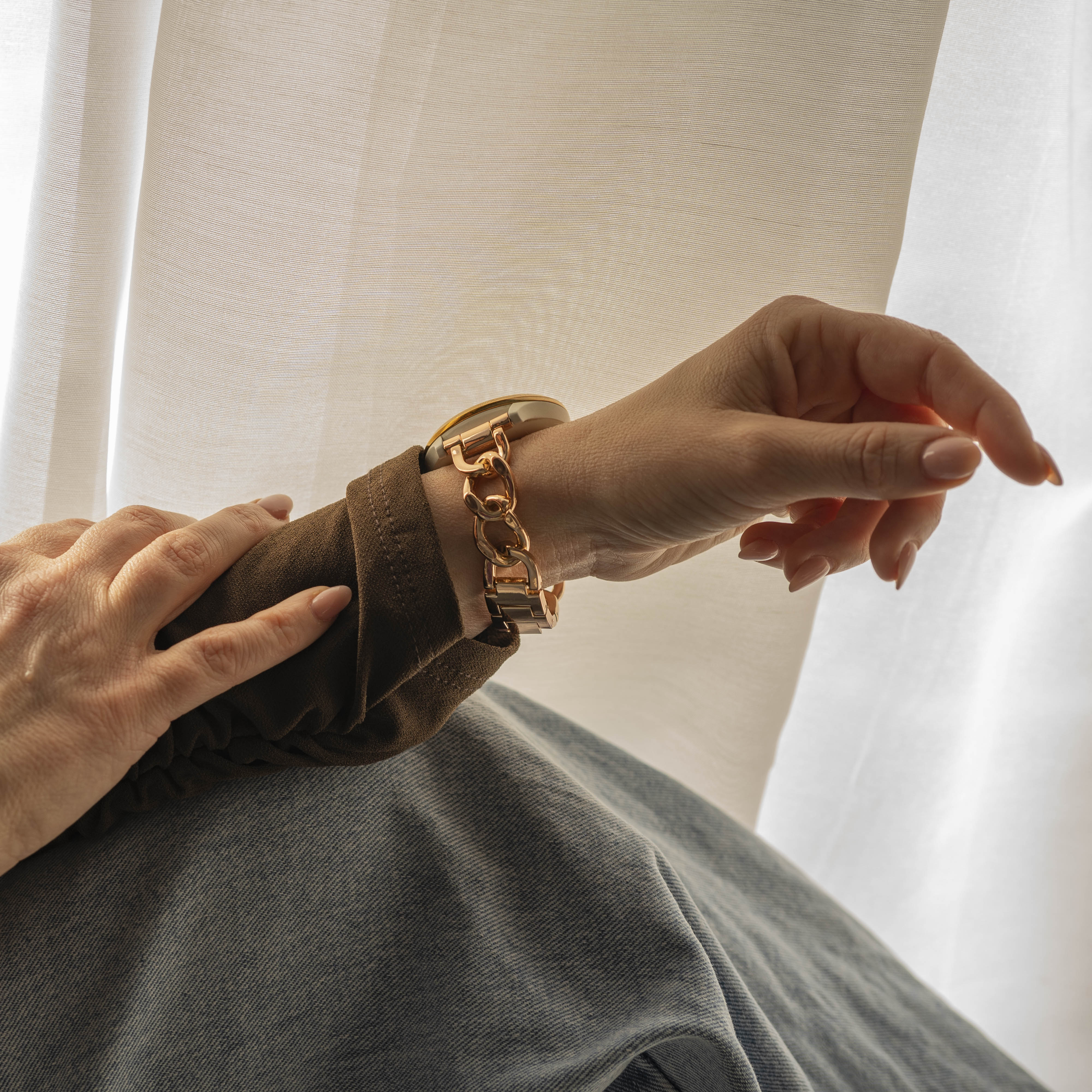 Samsung Gear Sport Steel Chain Strap (Rose Gold)