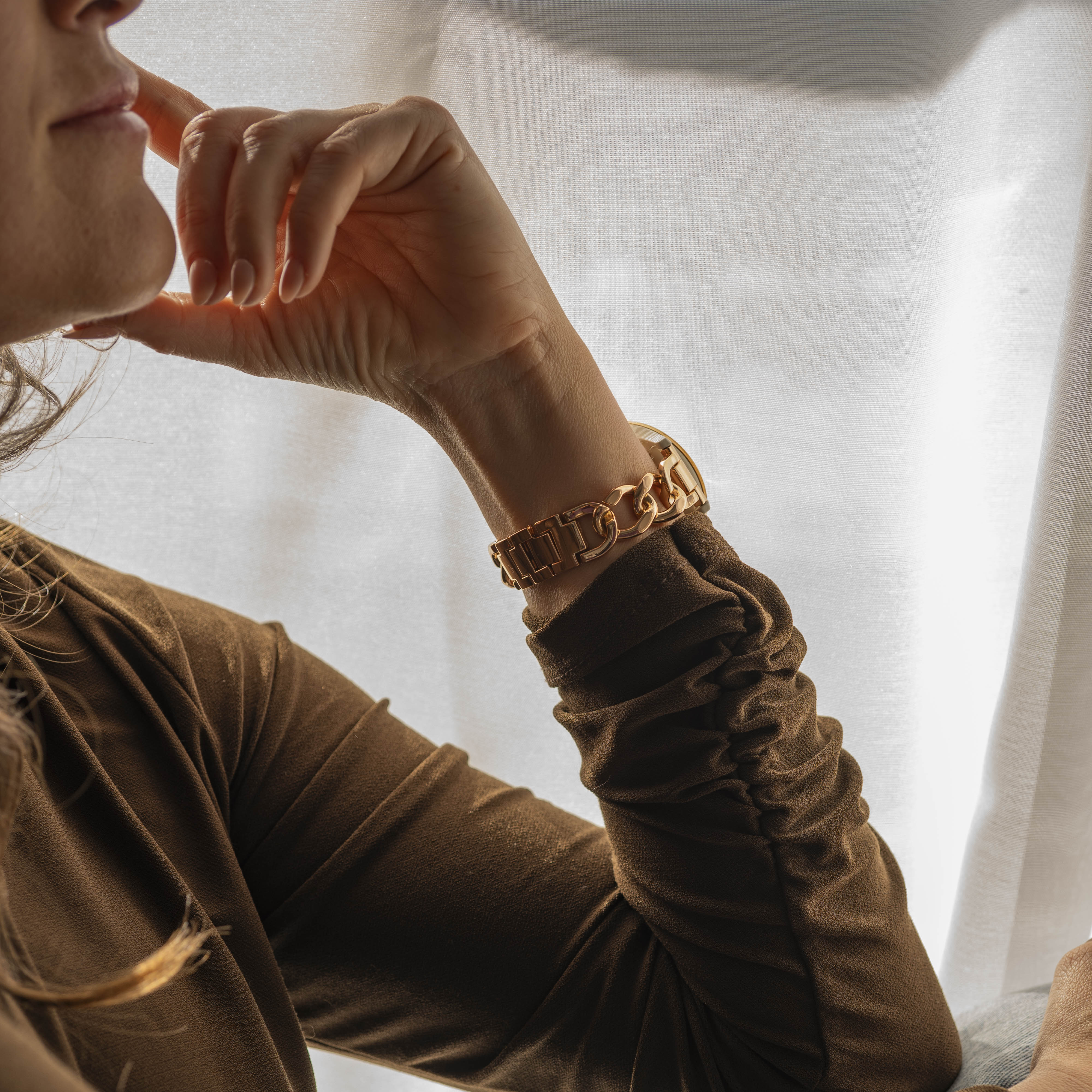 Amazfit Bip U (Pro) Steel Chain Strap (Rose Gold)