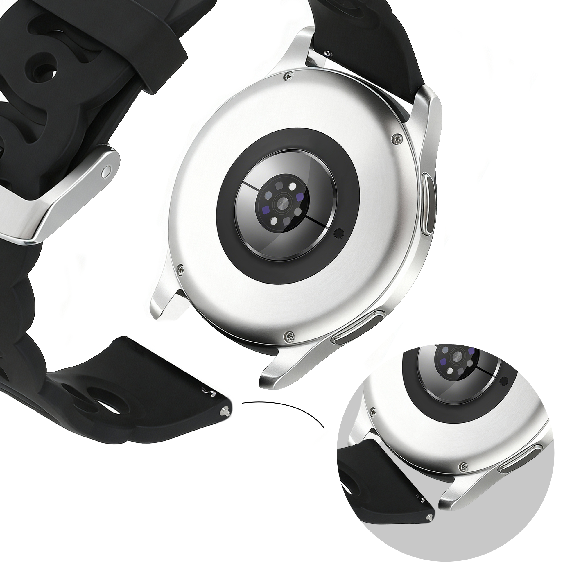 Bandz Huawei Watch GT 3 Pro 43mm Silicone Strap 'Chains' (Black)