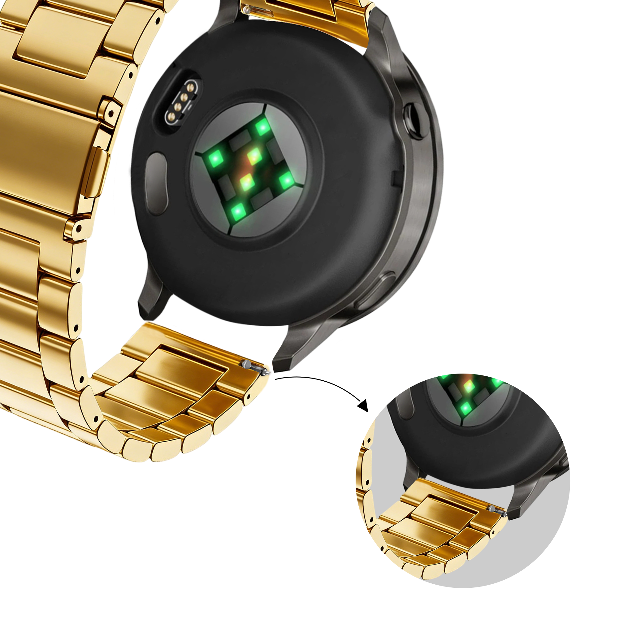 Bandz Garmin Venu 2s Steel Strap 'Classic' (Gold)