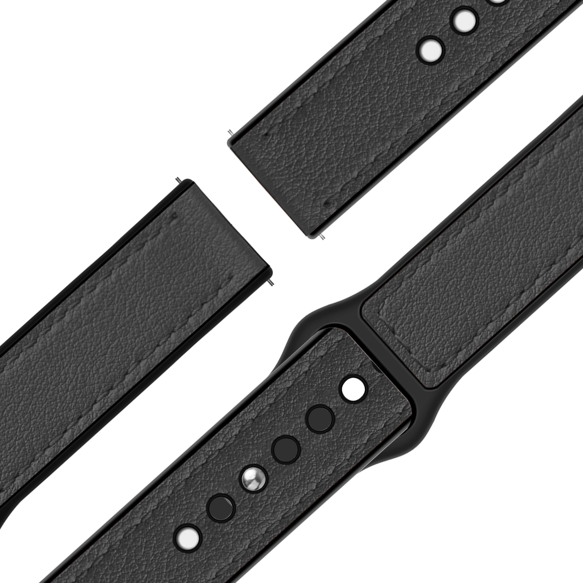 Bandz Garmin Venu 4 - 45mm Leather Strap 'Hybrid' (Black)