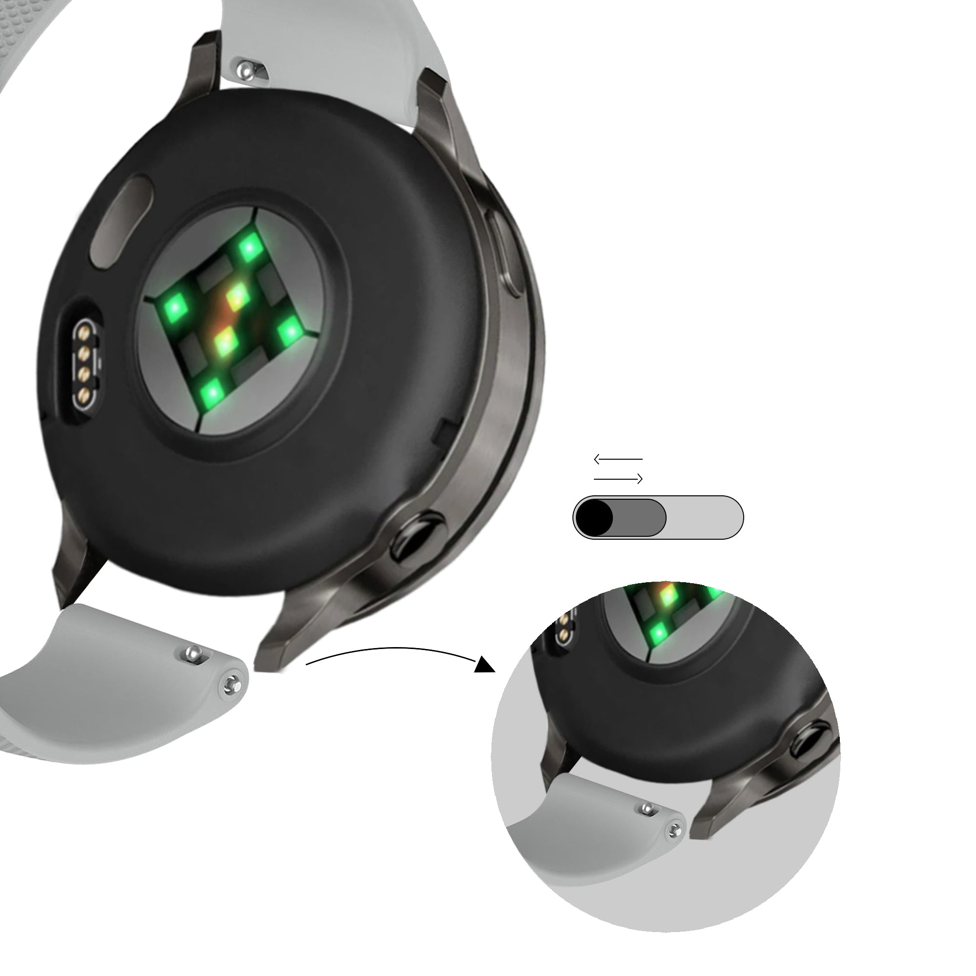 Bandz Garmin Vivoactive 4 Silicone Strap 'Premium' (Grey)