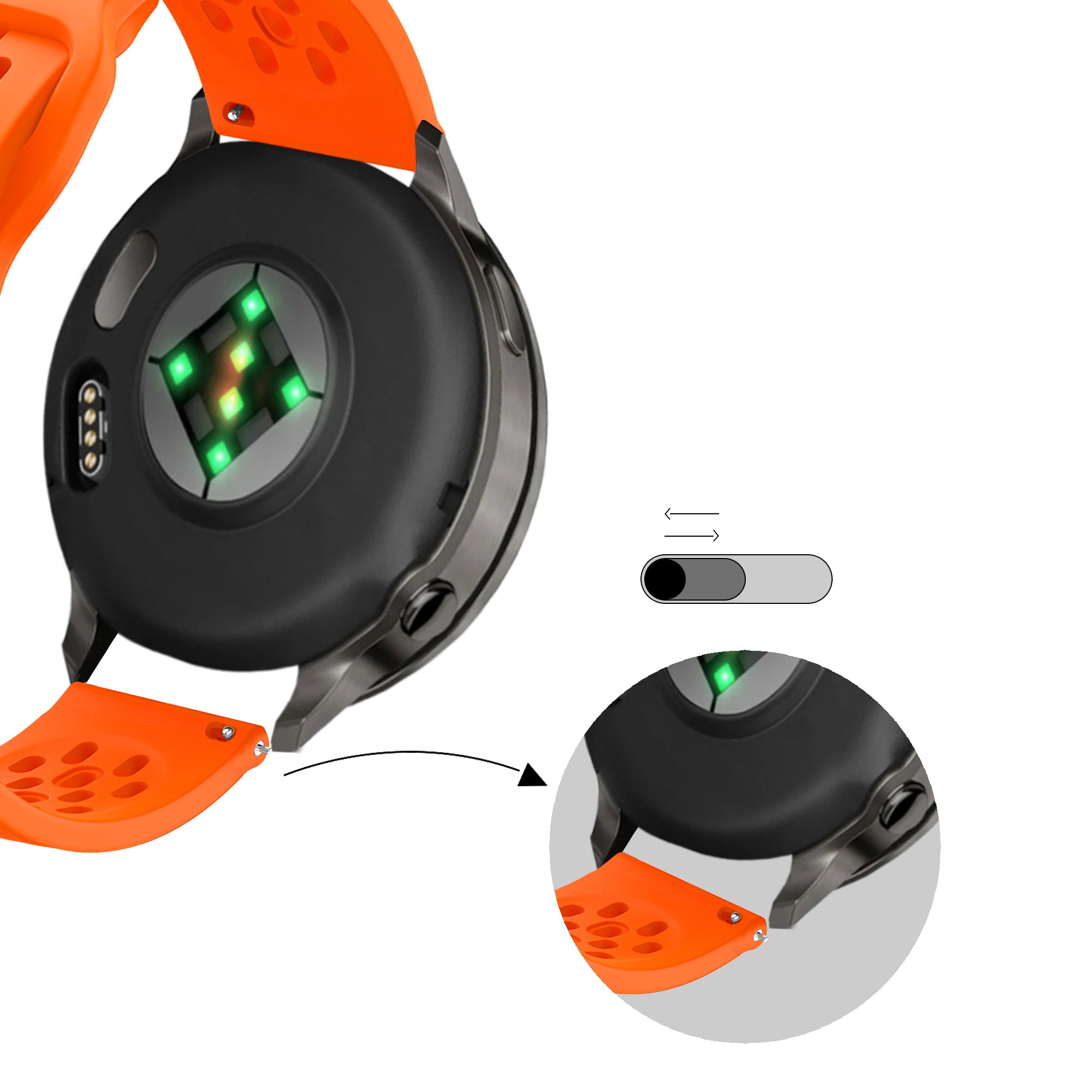 Bandz Garmin Vivoactive 3 Silicone Strap 'Air' (Orange)