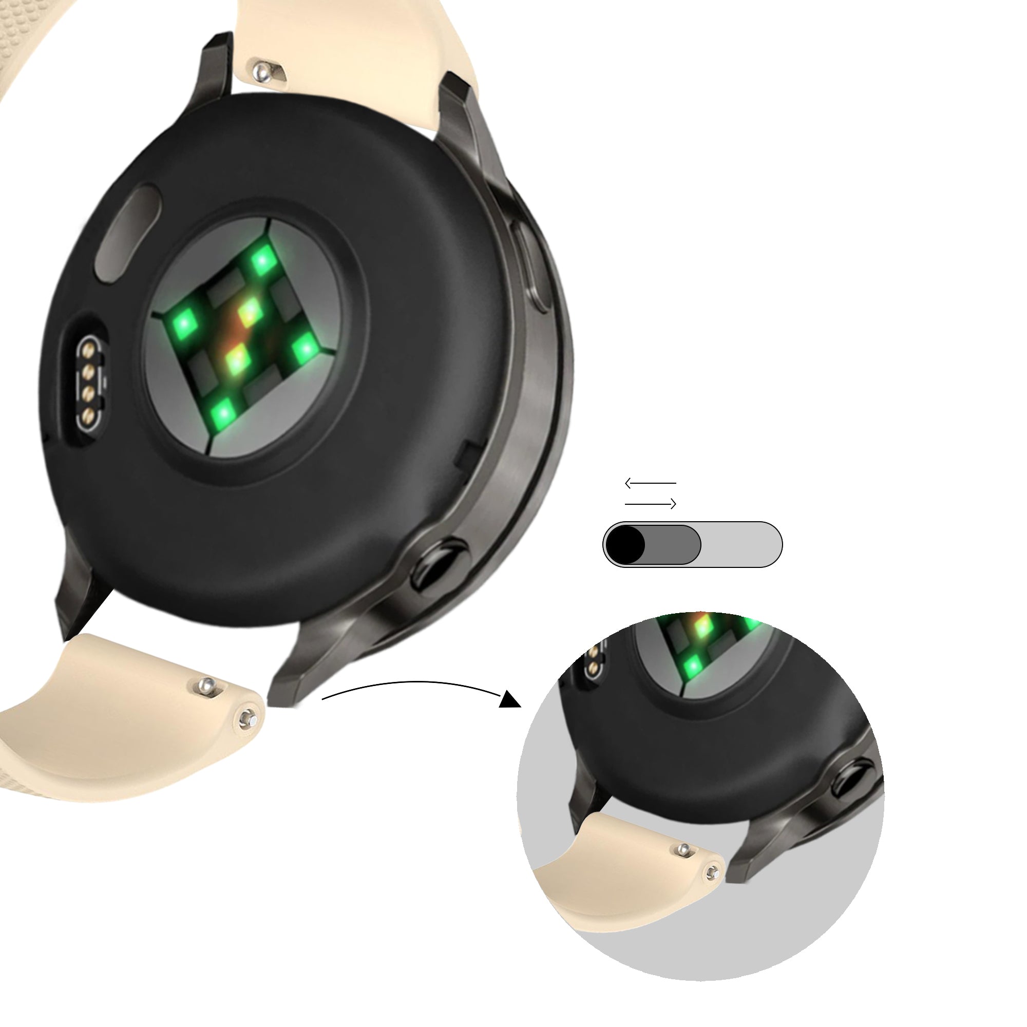 Bandz Garmin Venu SQ Silicone Strap 'Premium' (Beige)