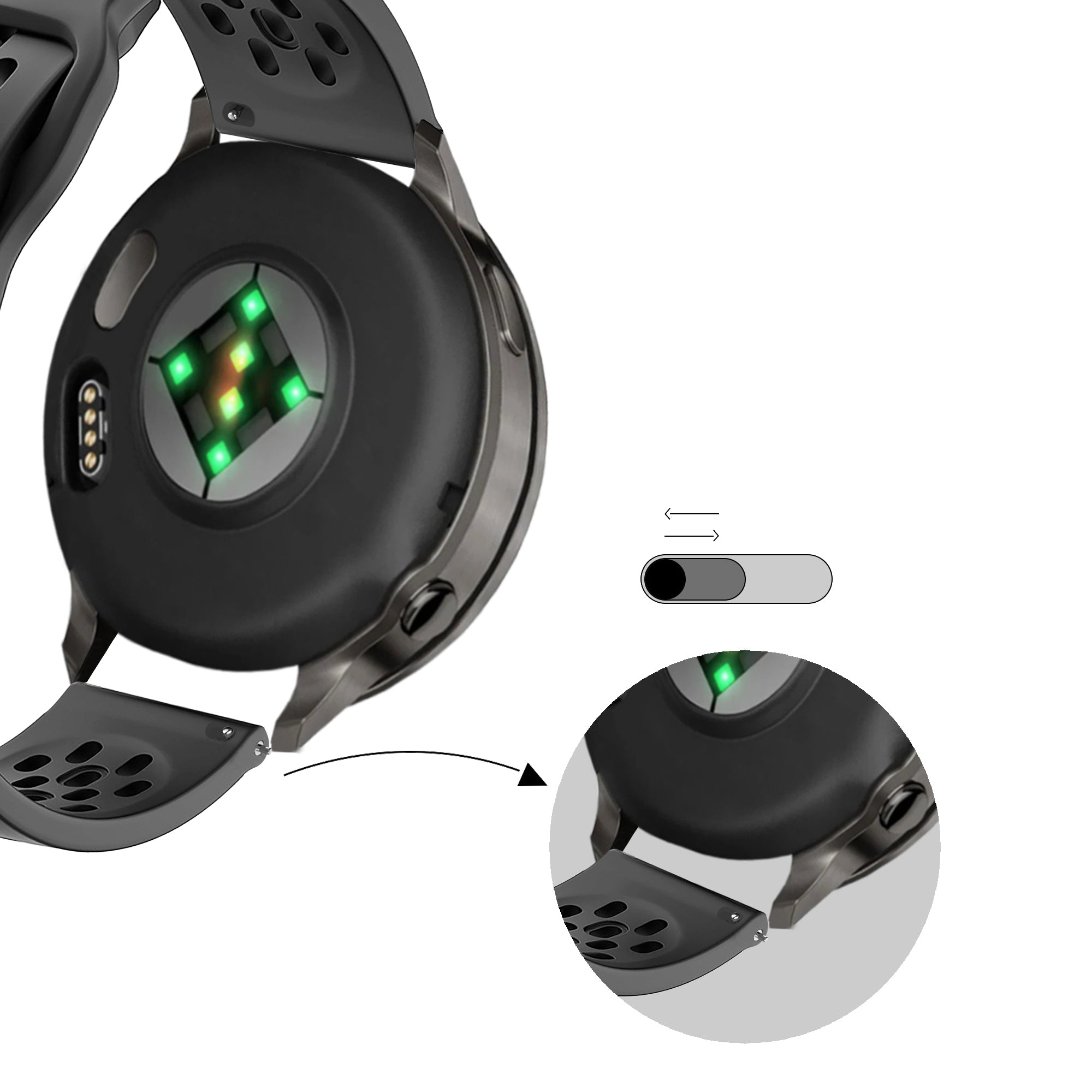 Bandz Garmin Venu 2 Silicone Strap 'Air' (Dark Grey)