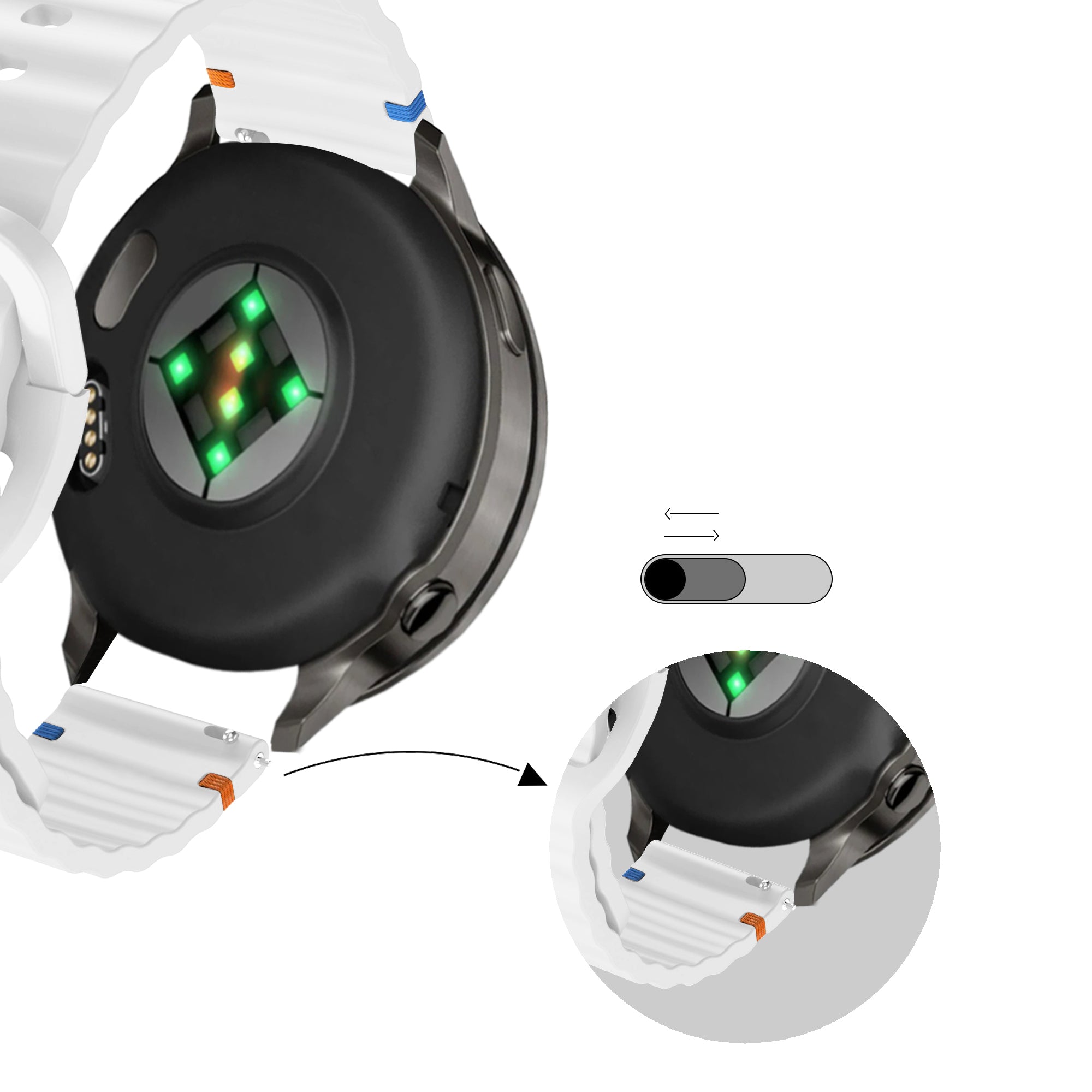 Bandz Garmin Venu 4 - 41mm Silicone Strap 'Wave' (White)