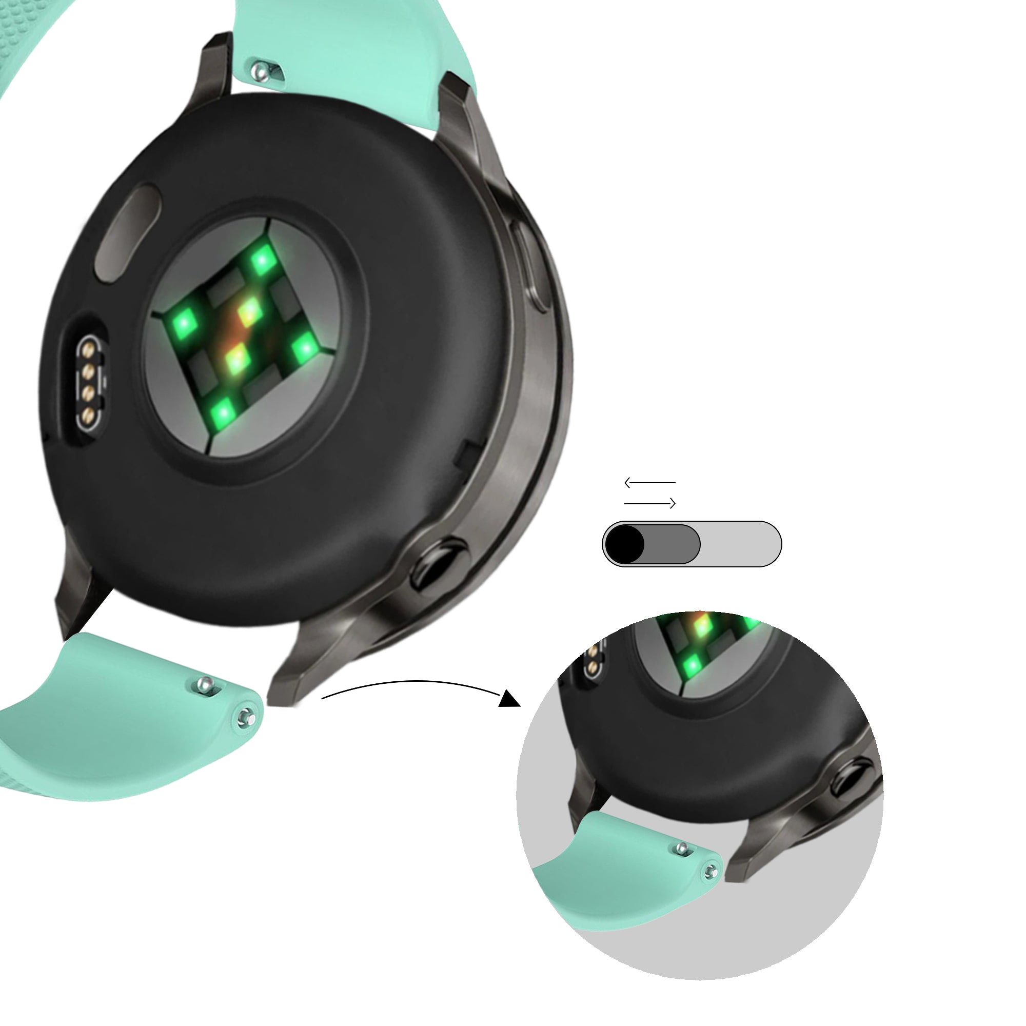 Bandz Garmin Venu Silicone Strap 'Premium' (Aqua)