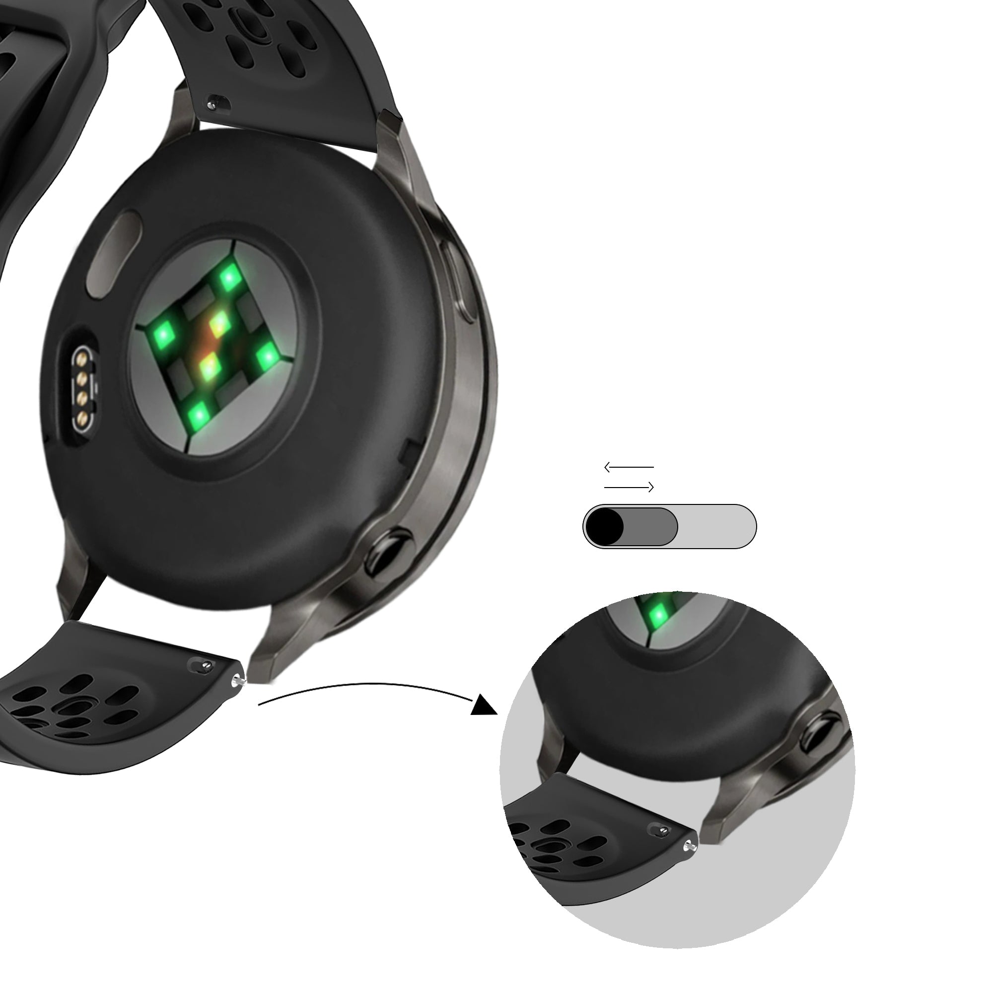 Bandz Garmin Venu 4 - 45mm Silicone Strap 'Air' (Black)