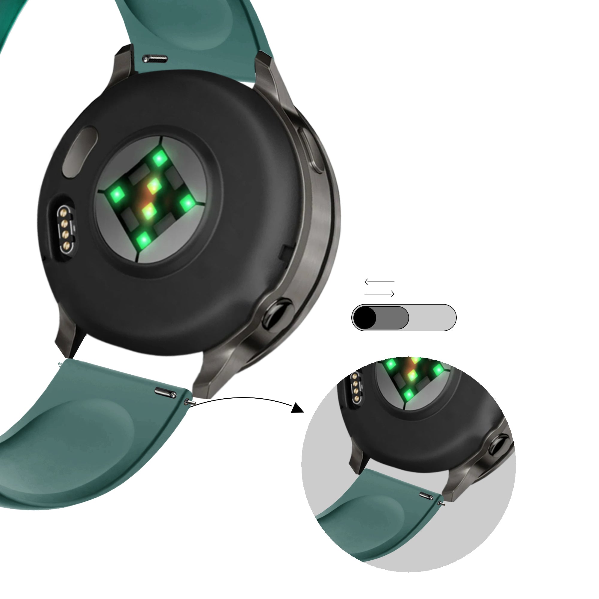 Bandz Garmin Approach S12 Sport Strap 'Deluxe' (Viridian)