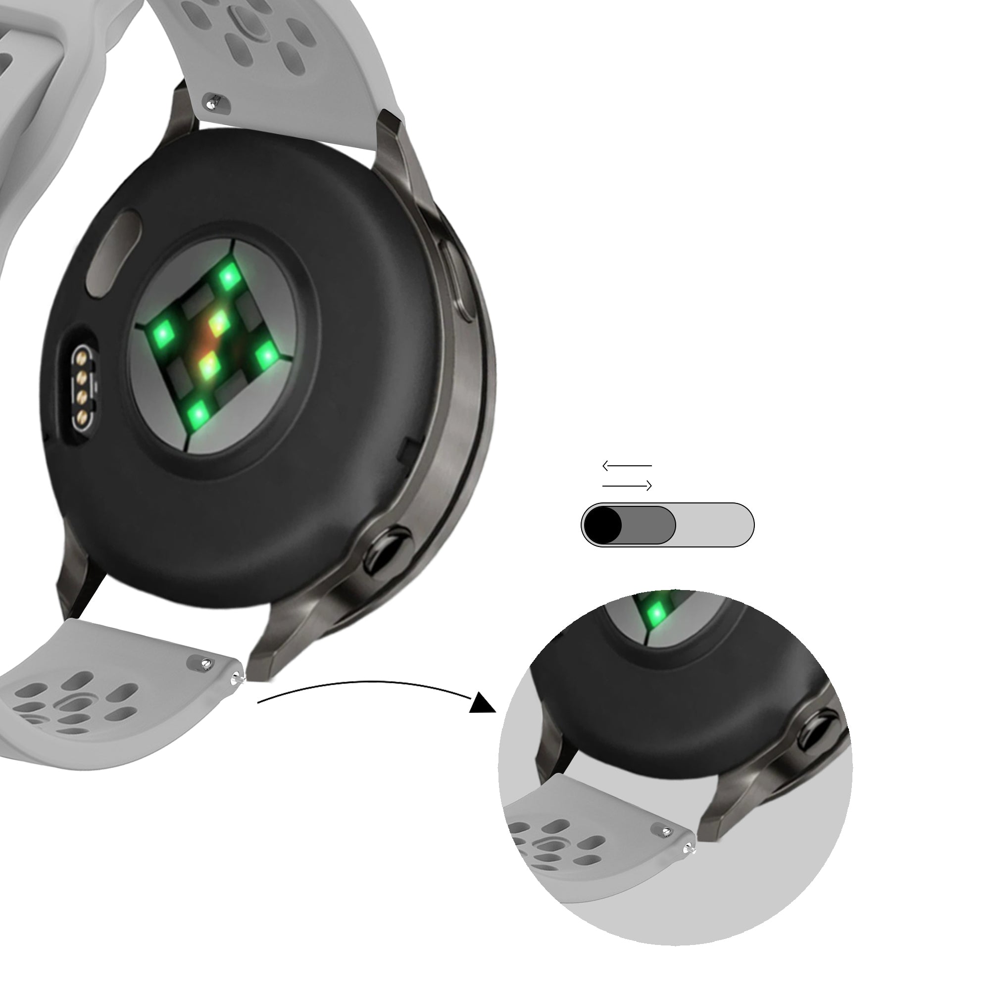 Bandz Garmin Vivoactive 6 Silicone Strap 'Air' (Grey)