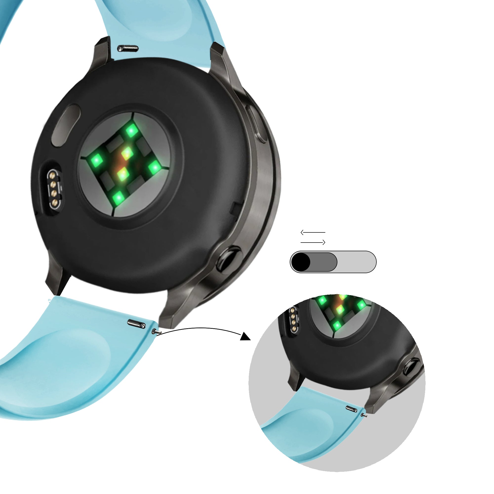 Bandz Garmin Venu Sport Strap 'Deluxe' (Light Blue)