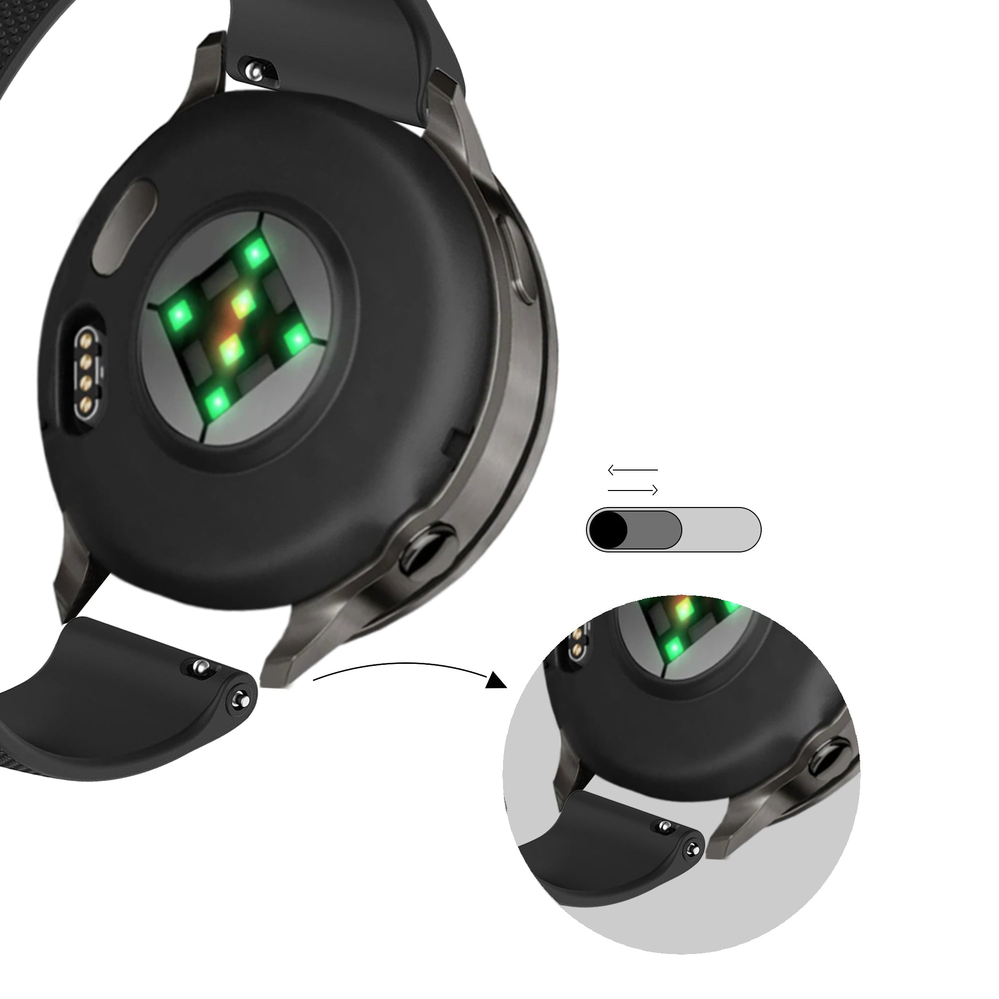 Bandz Garmin Bounce 2 Silicone Strap 'Premium' (Black)