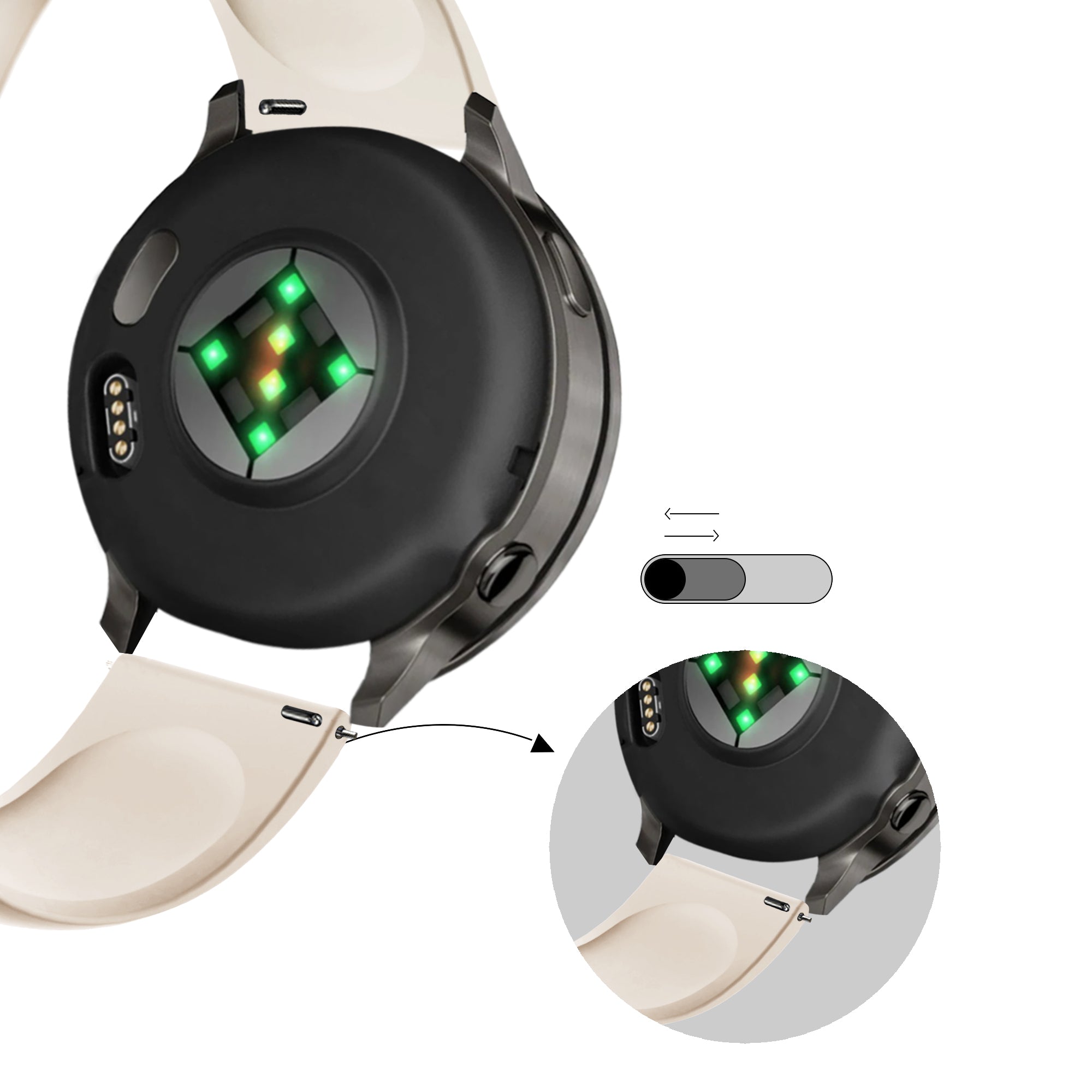 Bandz Garmin Vivoactive 3 Sport Strap 'Deluxe' (Starlight)