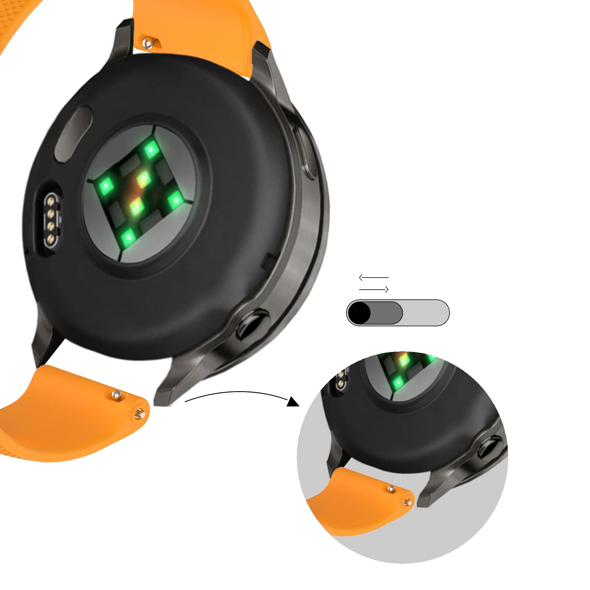 Bandz Garmin Venu 2 Silicone Strap 'Premium' (Orange)