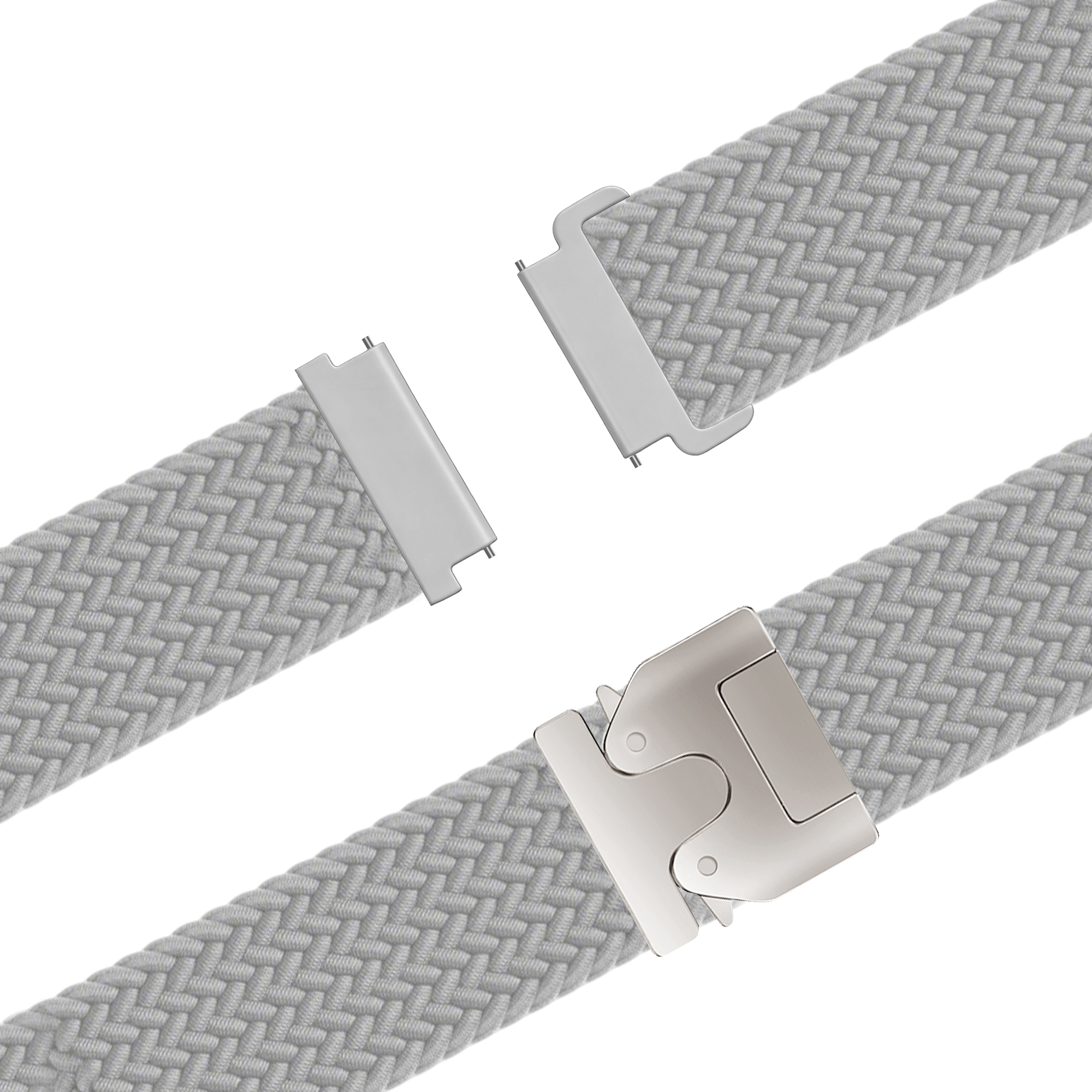 Bandz Garmin Forerunner 570 - 47mm Braided Strap 'Parachute' (Light Grey)