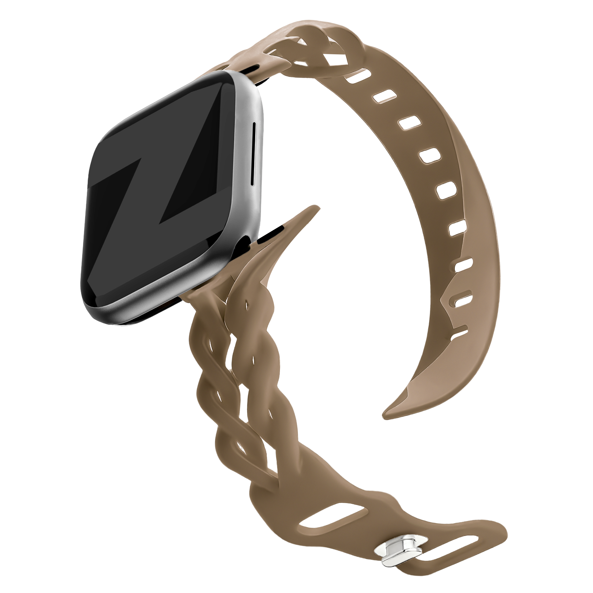 Bandz Apple Watch Silicone Strap 'Braided' (Milk Tea)