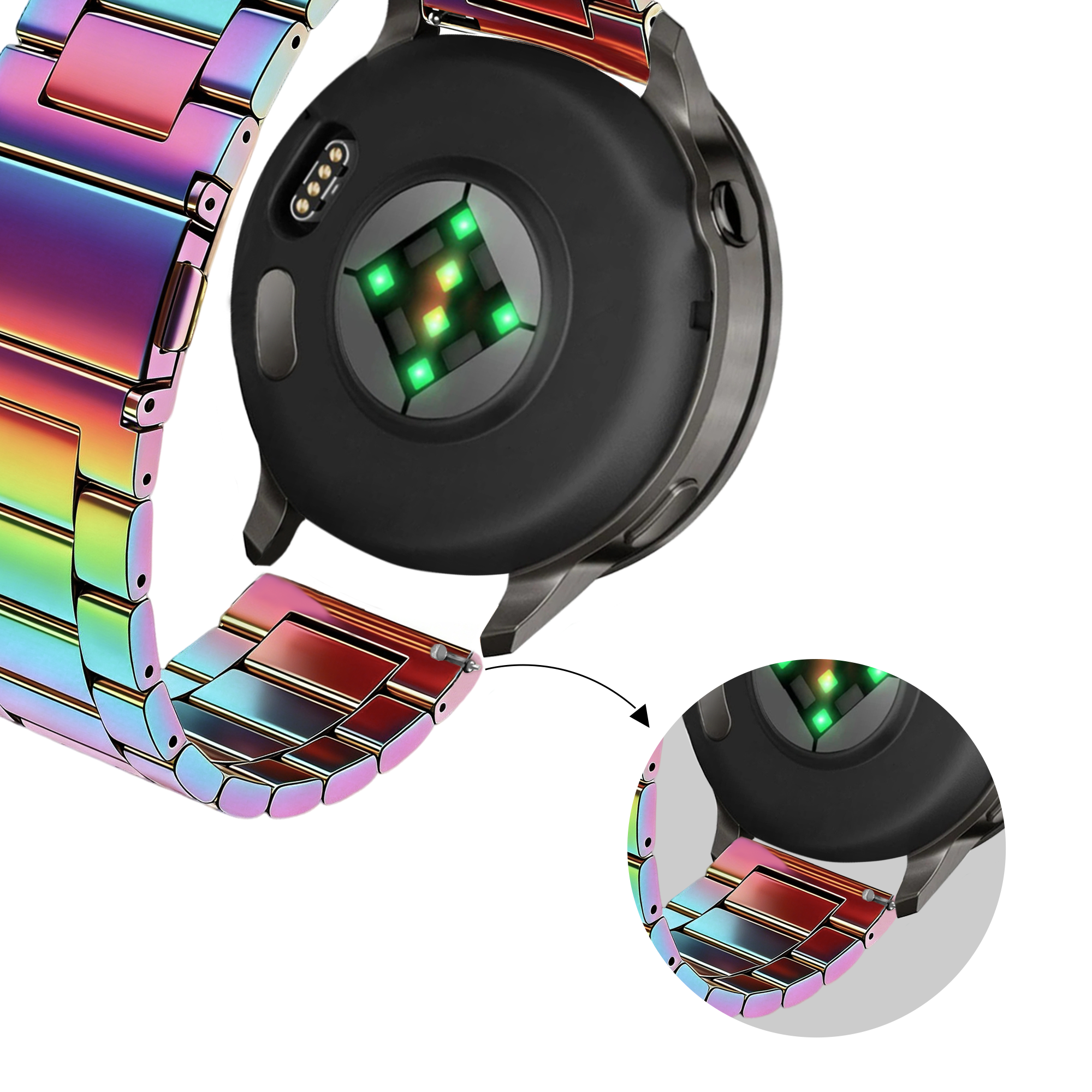 Bandz Garmin Bounce 2 Steel Strap 'Classic' (Rainbow)