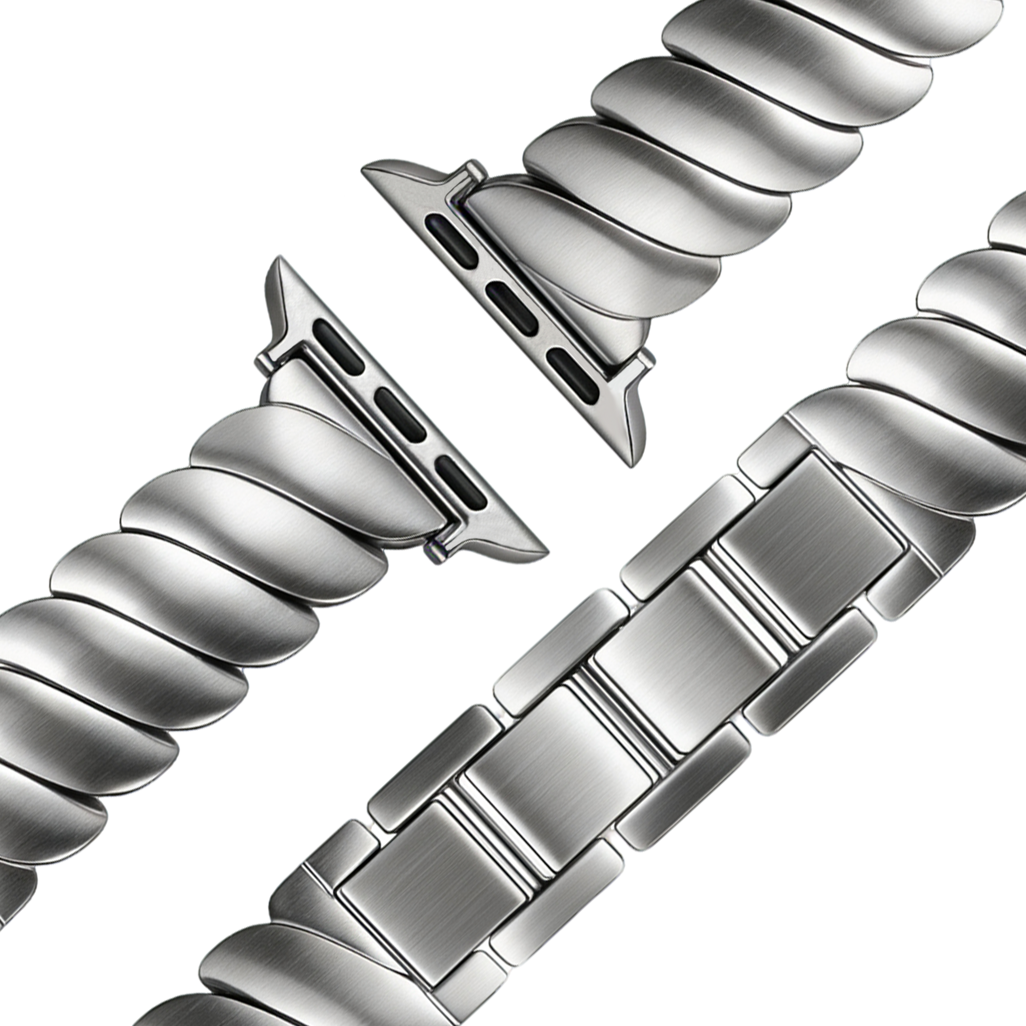 Bandz Apple Watch Premium Metal Strap 'Twisted' (Silver)