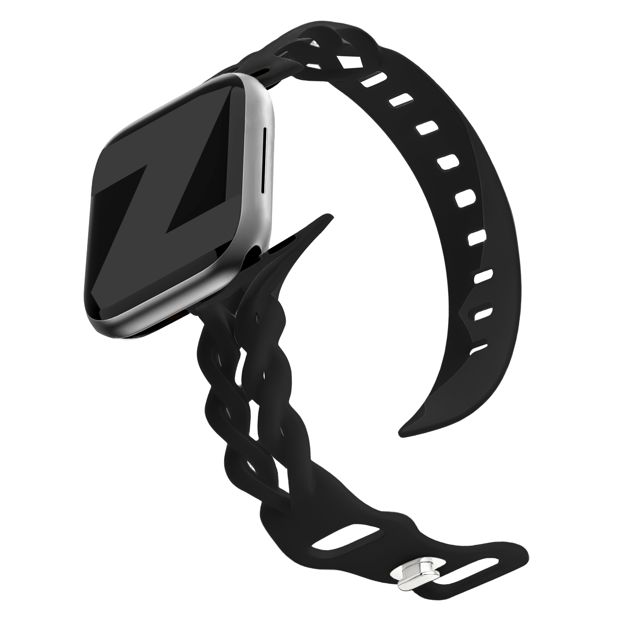 Bandz Apple Watch Silicone Strap 'Braided' (Black)