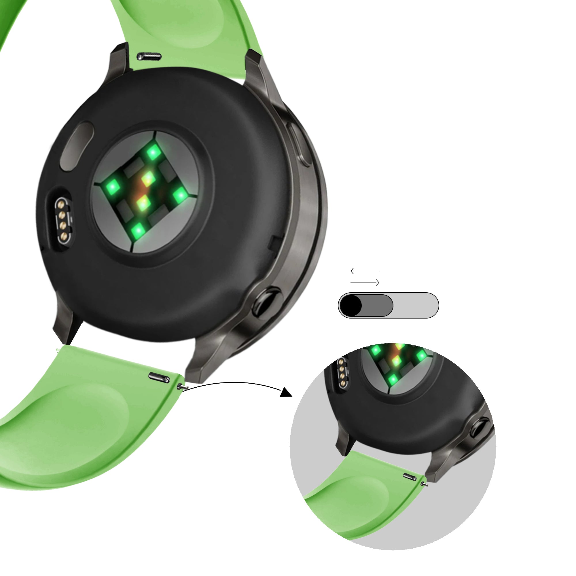 Bandz Garmin Venu 2s Sport Strap 'Deluxe' (Green)