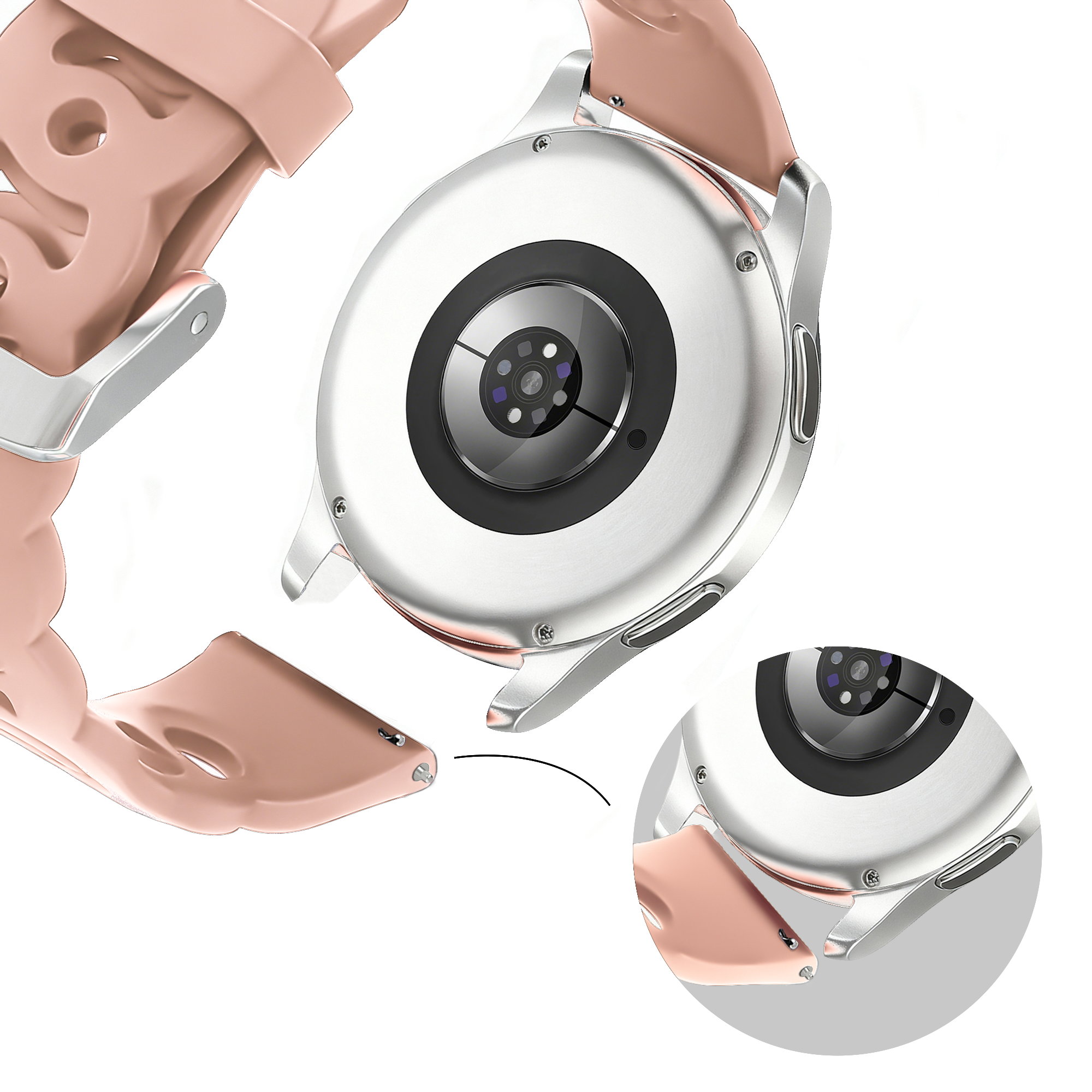 Bandz Withings ScanWatch Nova Silicone Strap 'Chains' (Pink)