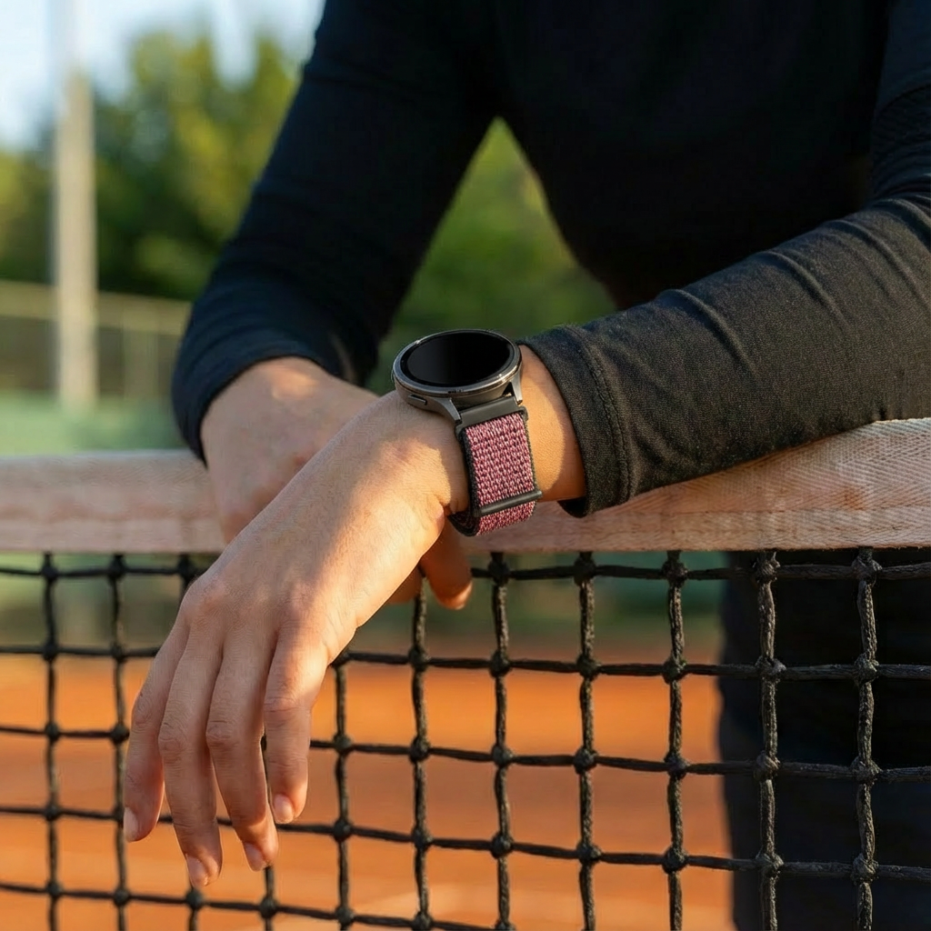 Bandz Garmin Approach S50 Nylon Loop Strap (Crimson Berry)