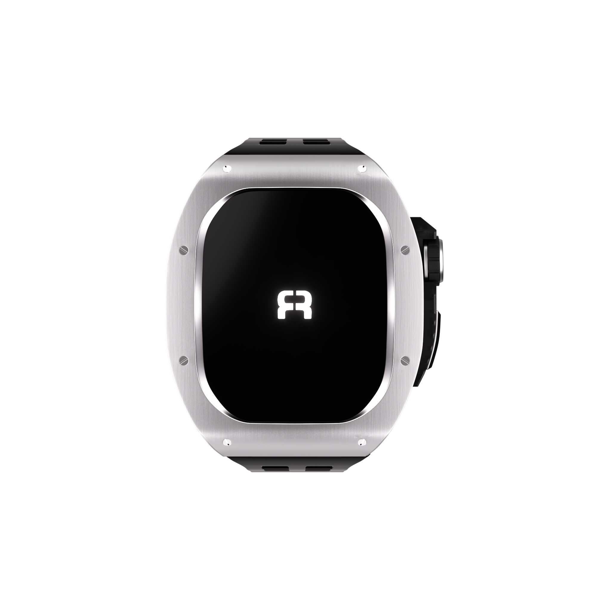 Reqior Apple Watch 45mm Polymer and Metal Case with Rubber Strap (Silver)