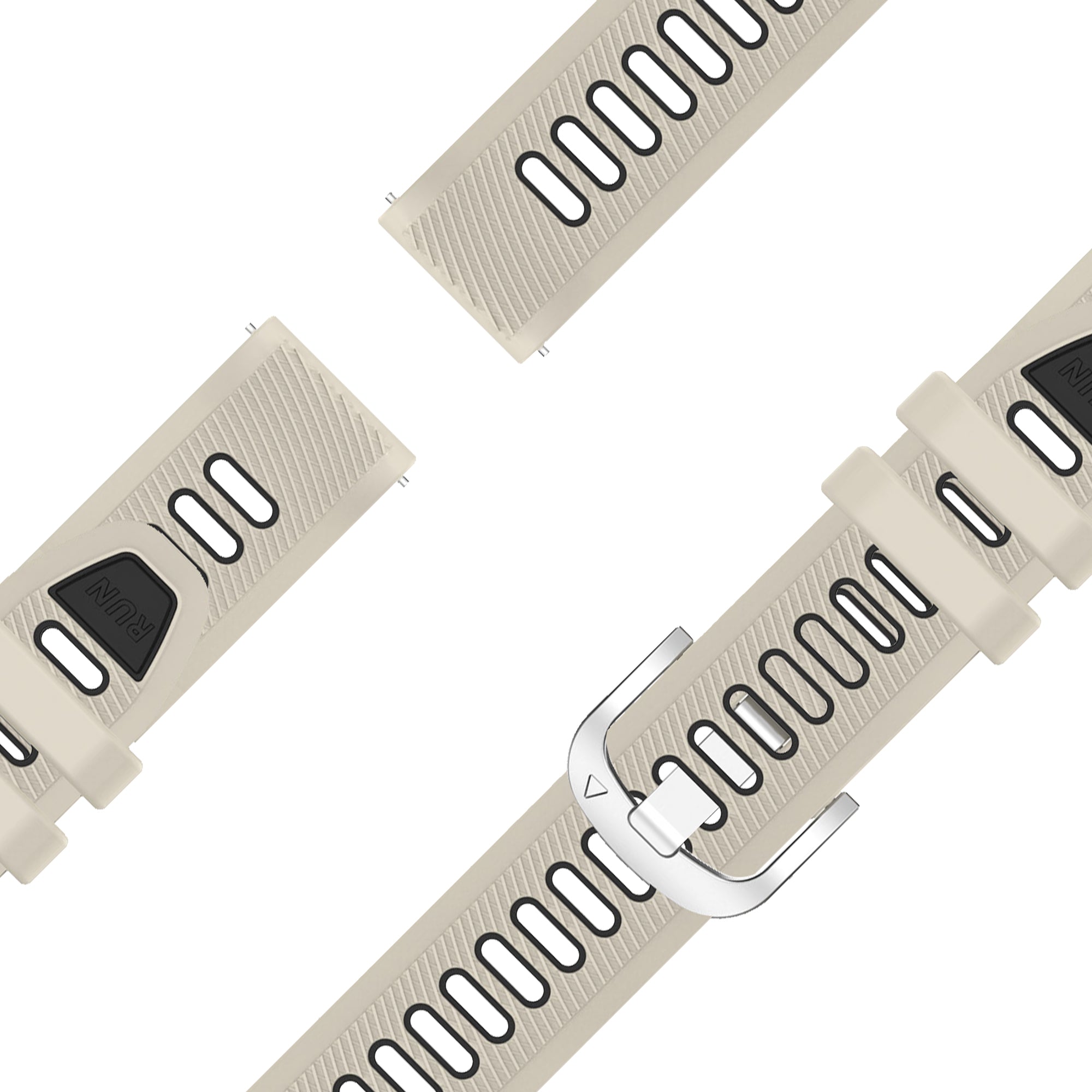 Bandz Garmin Venu 4 - 41mm Sport Strap with Buckle (Starlight/Black)