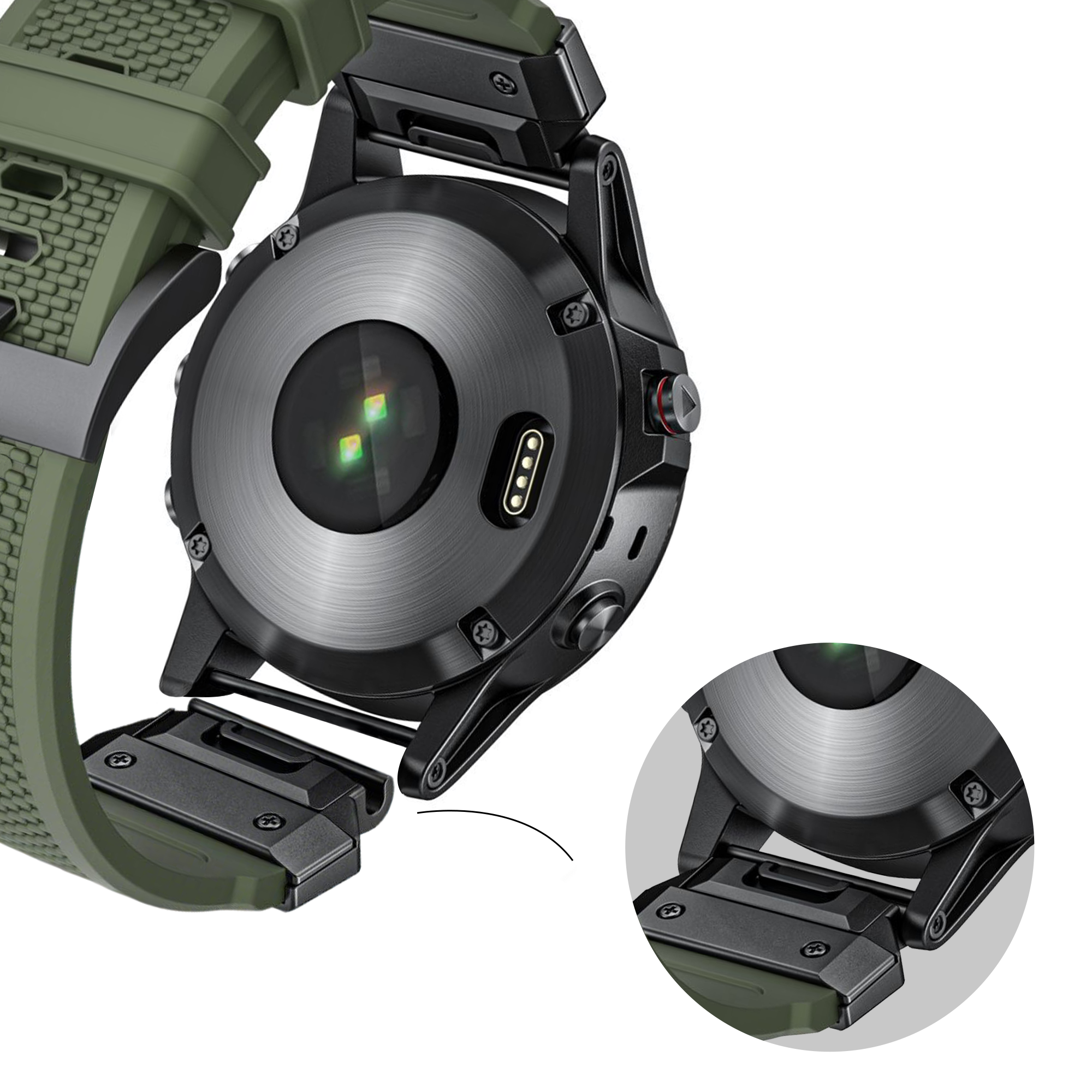 Bandz Garmin Fenix 8 - 51mm Silicone Strap 'Explorer' (Green)